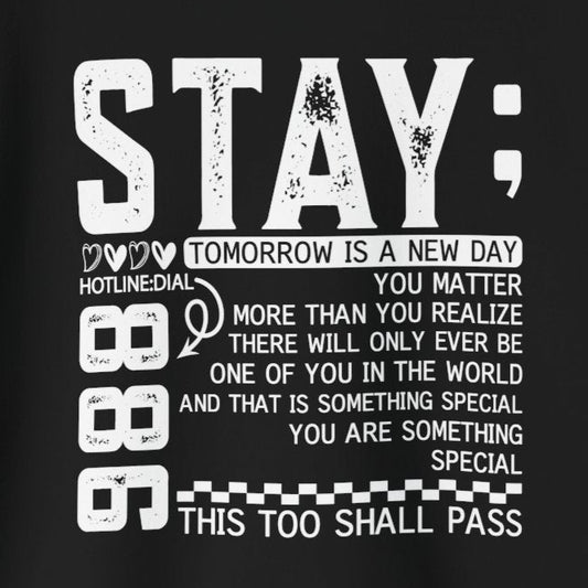 Hoodie Stay, You Matter – Mental Health Matters Hoodie With Back Print