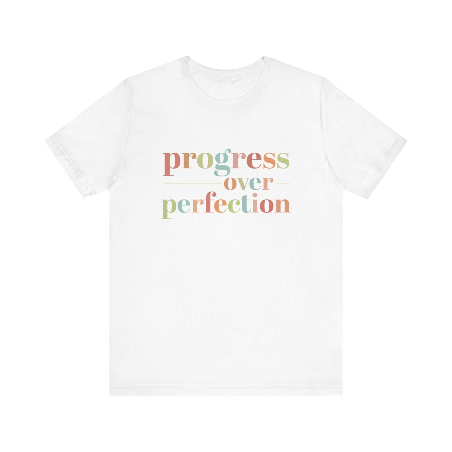 White Progress Over Perfection Shirt – Growth Mindset Shirt