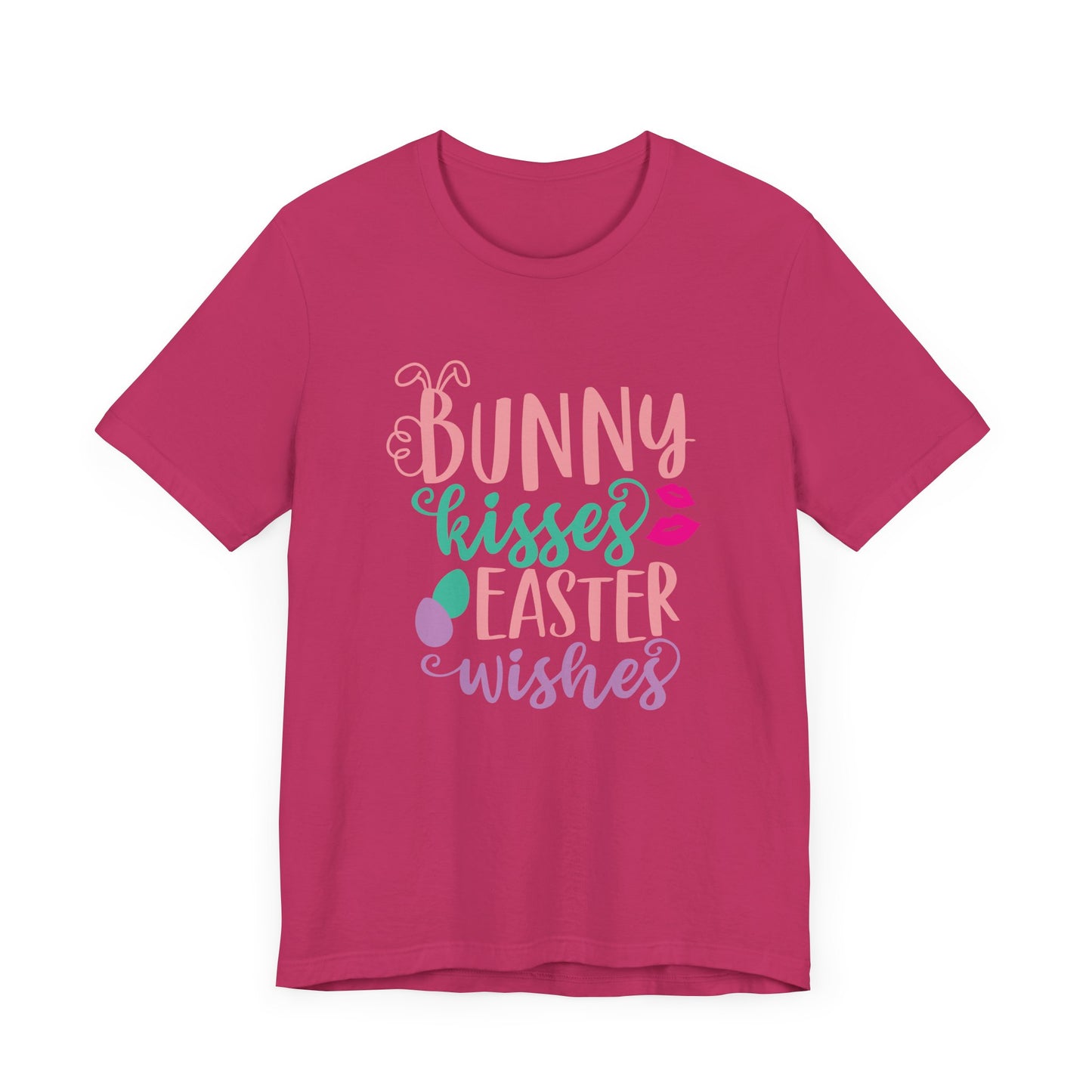 Cute Easter Shirt – Bunny Kisses & Easter Wishes Tee for Women | Family Easter Tee