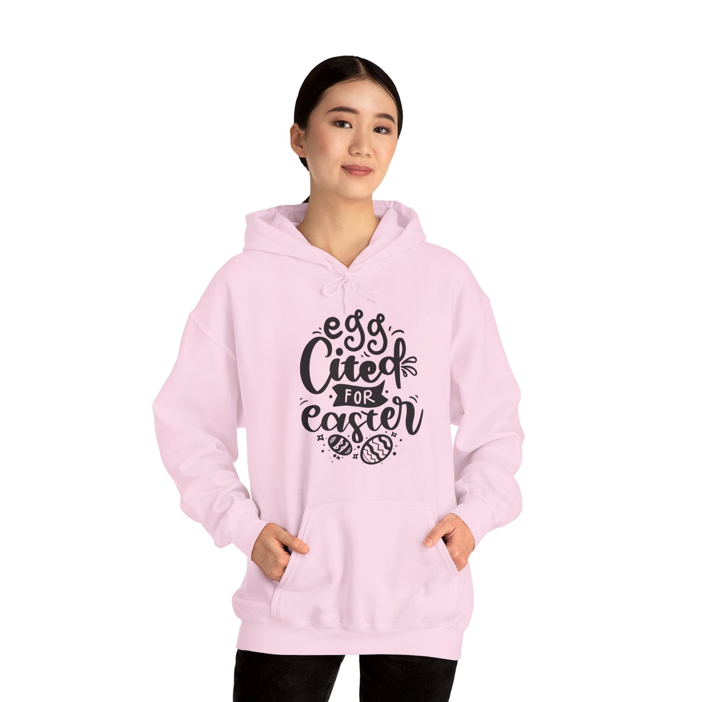 Hoodie Egg-cited for Easter Hoodie | Funny & Trendy Easter Sweatshirt for Women