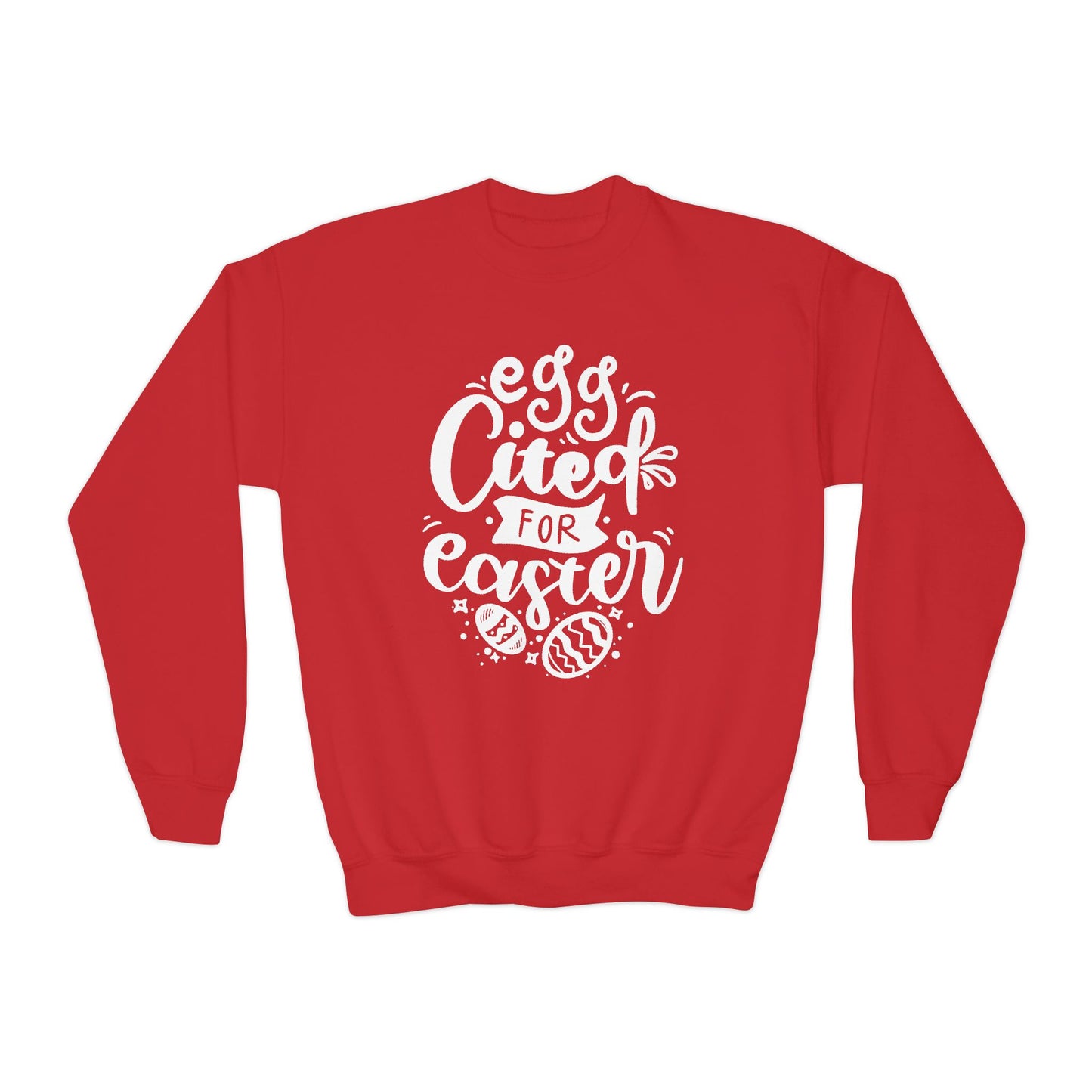 Red Egg-cited for Easter Kids Sweatshirt | Funny Easter Sweatshirt