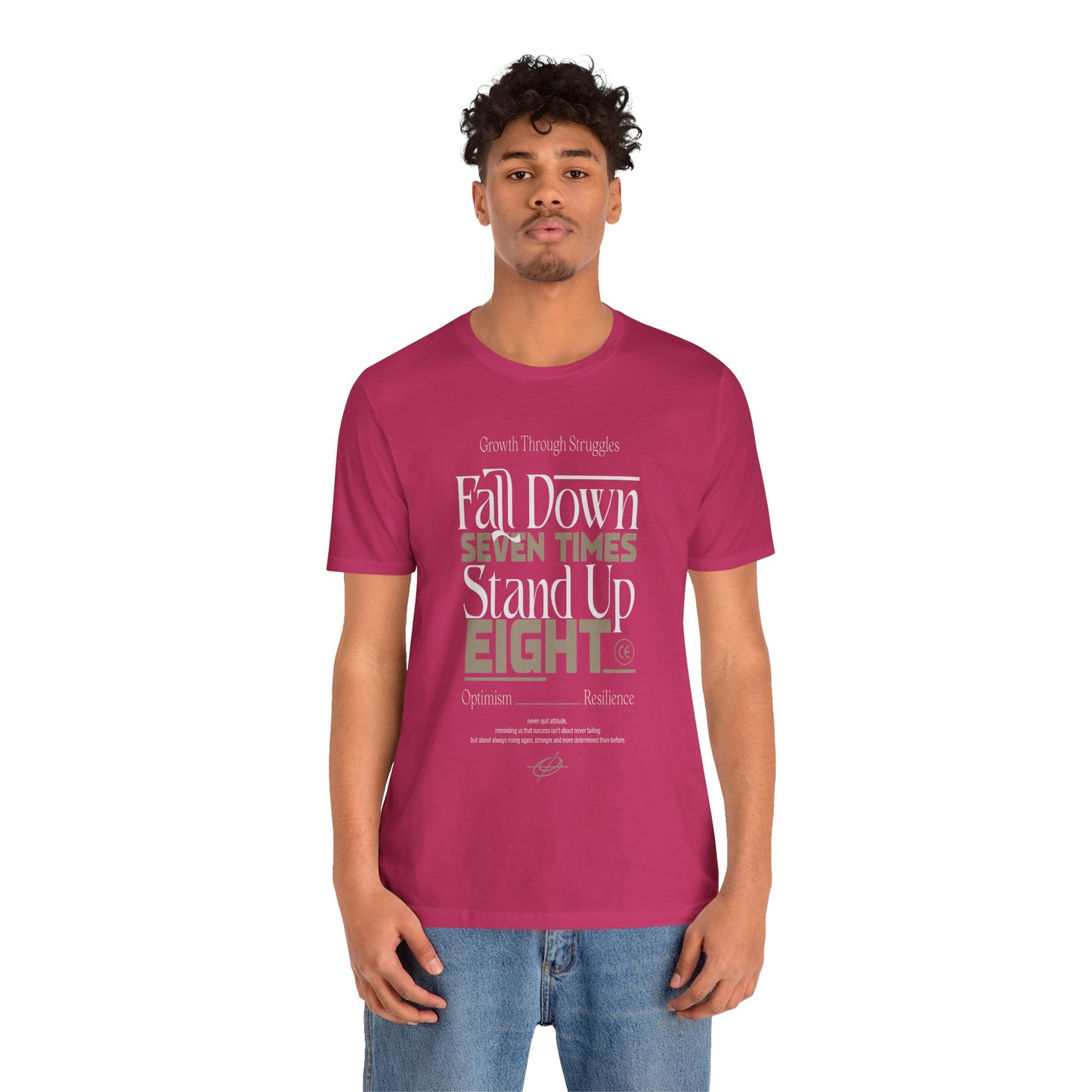 Motivational Quote Shirt – Fall Down Seven Times Stand Up Eight