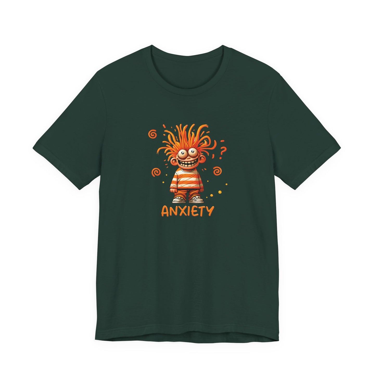 T-Shirt ANXIETY Cartoon Funny Anxiety Shirt — Mental Health Graphic Tee