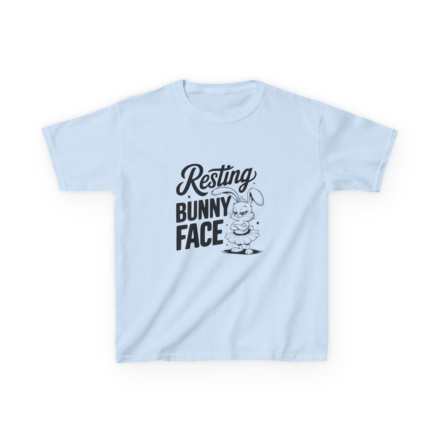 Light Blue Resting Bunny Face Kids Easter Shirt | Funny Easter Tee for Kids