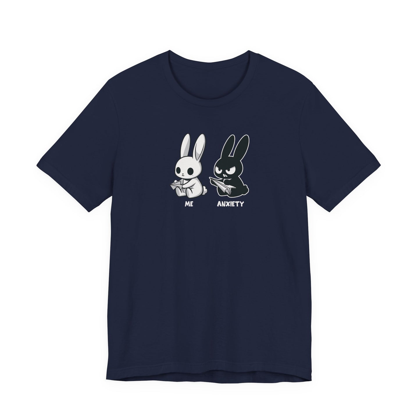 T-Shirt ME vs ANXIETY Rabbit Shirt – Funny Anxiety Shirt for Animal Lovers