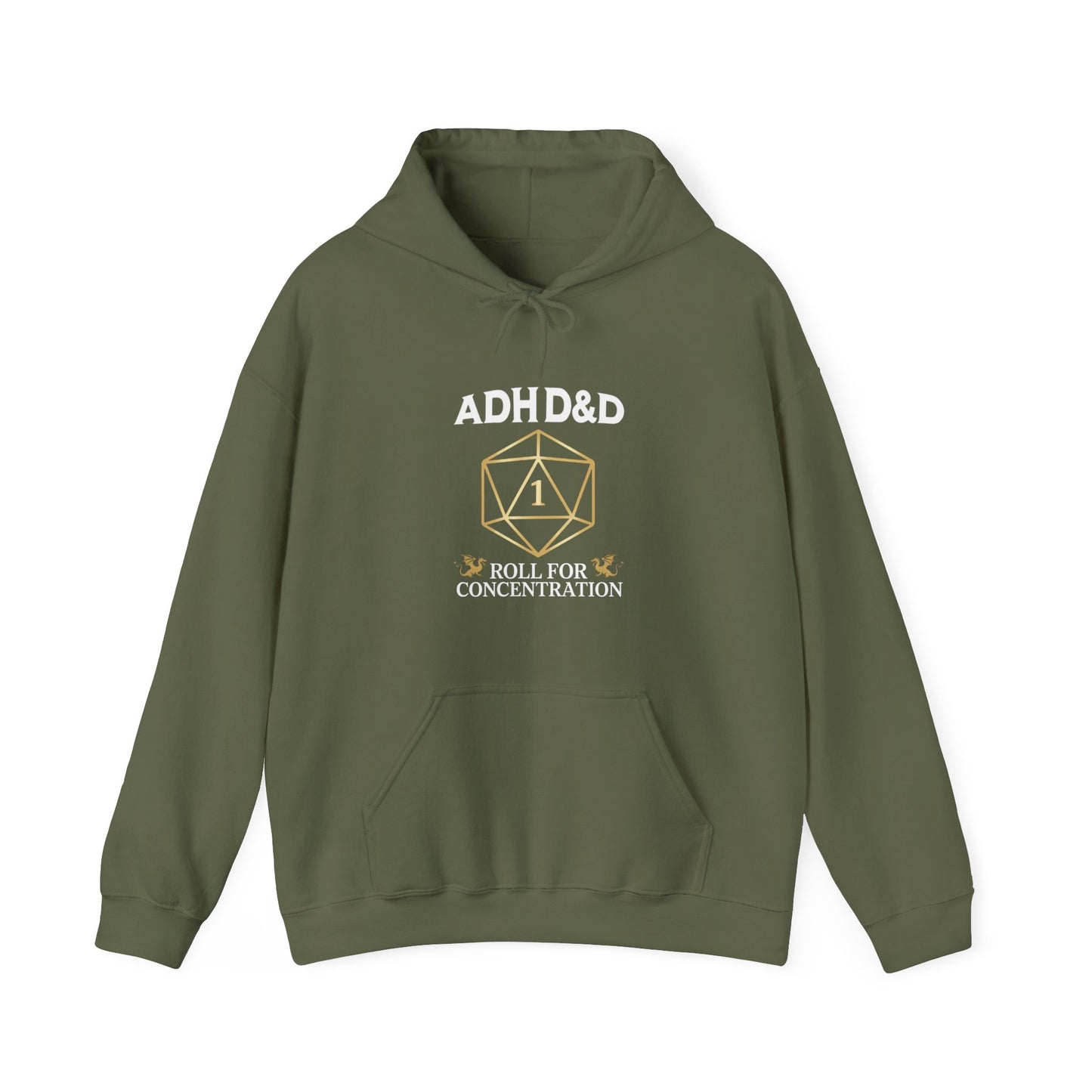 Hoodie ADHD&D Roll for Concentration Hoodie – Funny ADHD Graphic Hoodie