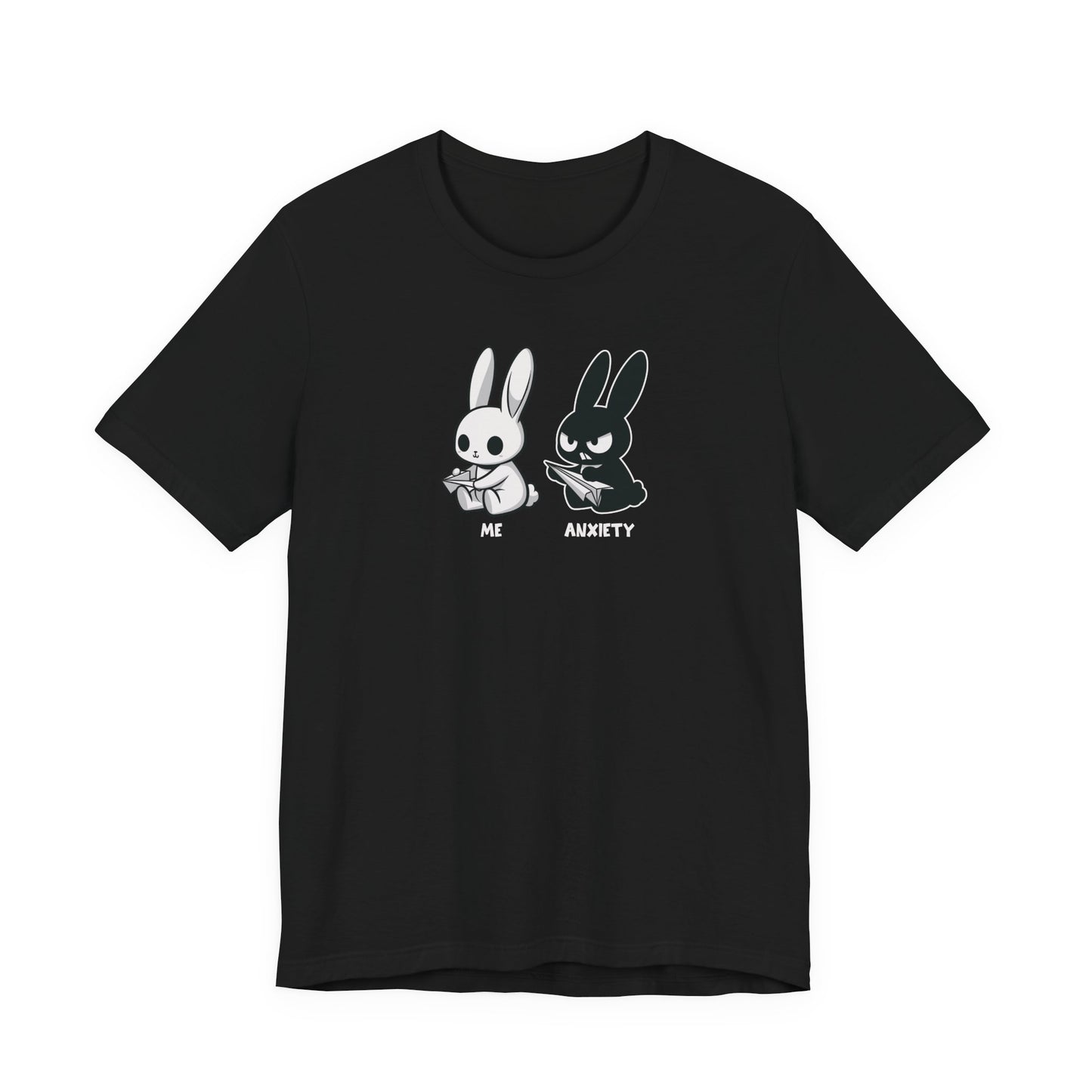 T-Shirt ME vs ANXIETY Rabbit Shirt – Funny Anxiety Shirt for Animal Lovers