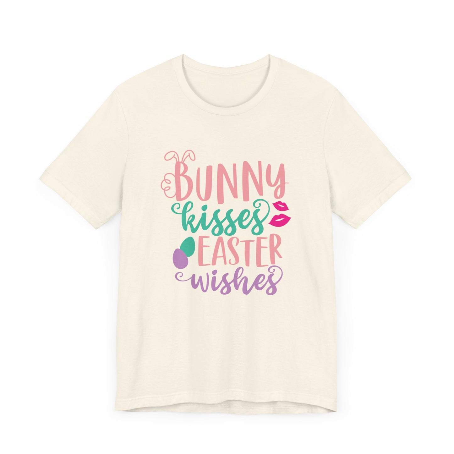 Cute Easter Shirt – Bunny Kisses & Easter Wishes Tee for Women | Family Easter Tee