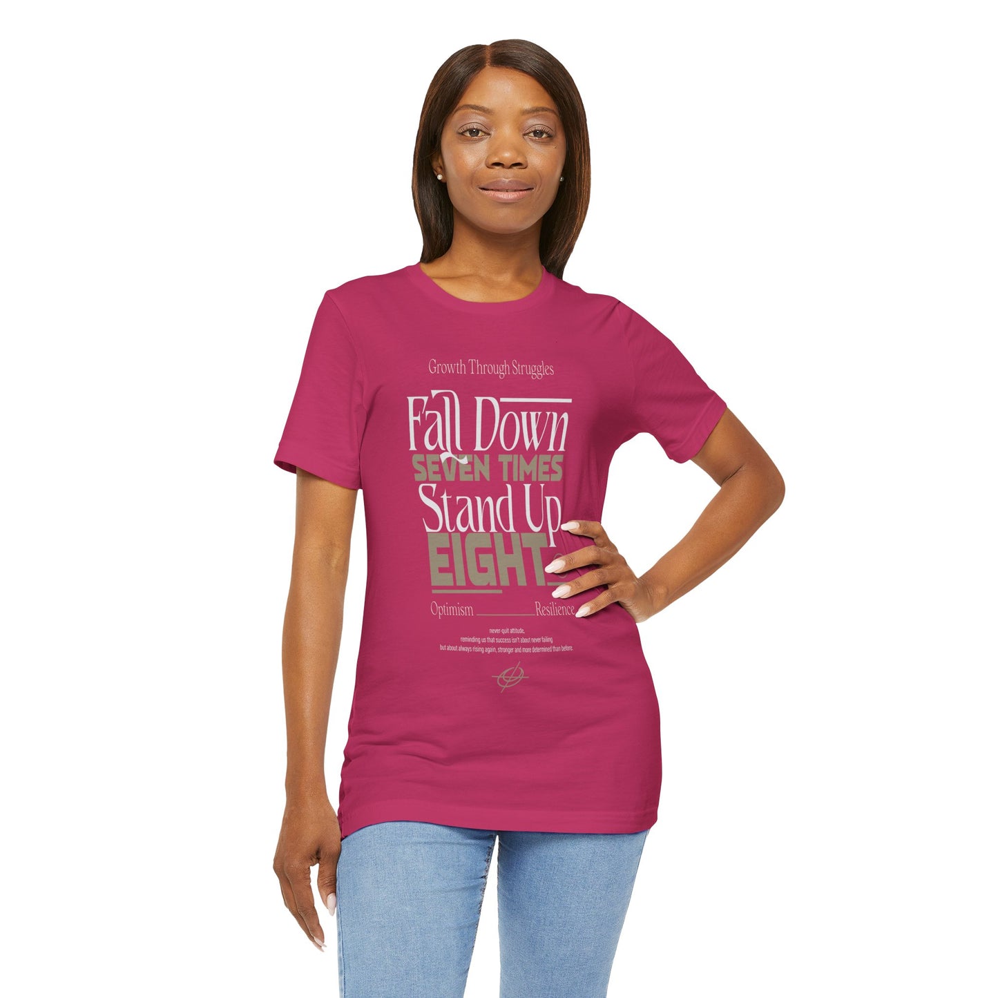 Motivational Quote Shirt – Fall Down Seven Times Stand Up Eight