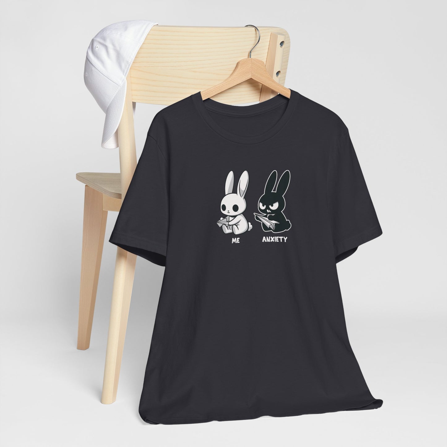 T-Shirt ME vs ANXIETY Rabbit Shirt – Funny Anxiety Shirt for Animal Lovers