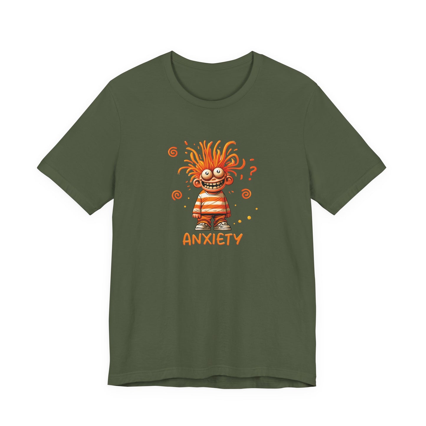 T-Shirt ANXIETY Cartoon Funny Anxiety Shirt — Mental Health Graphic Tee