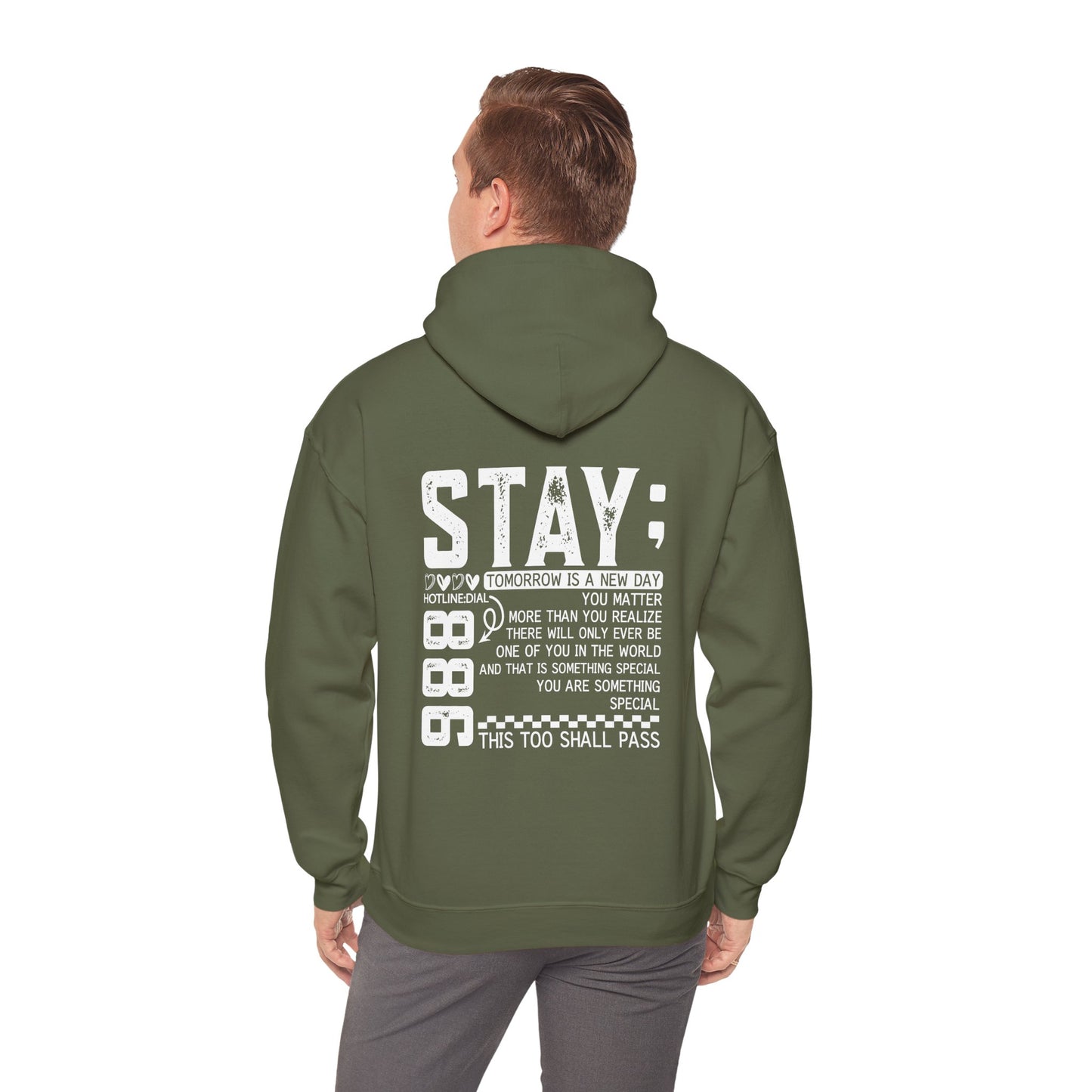 Stay, You Matter – Mental Health Matters Hoodie With Back Print