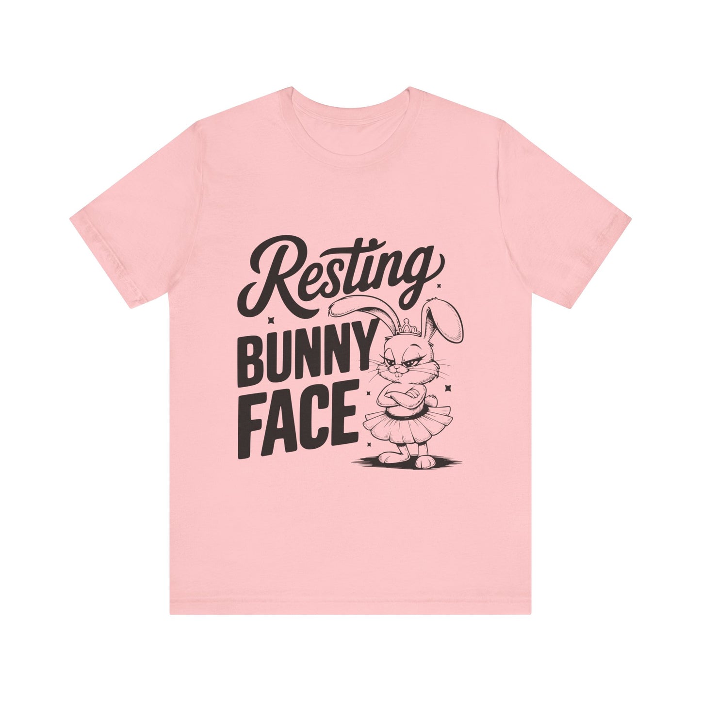 Pink Funny Easter Shirt | Resting Bunny Face Women's Tee – Sarcastic & Trendy