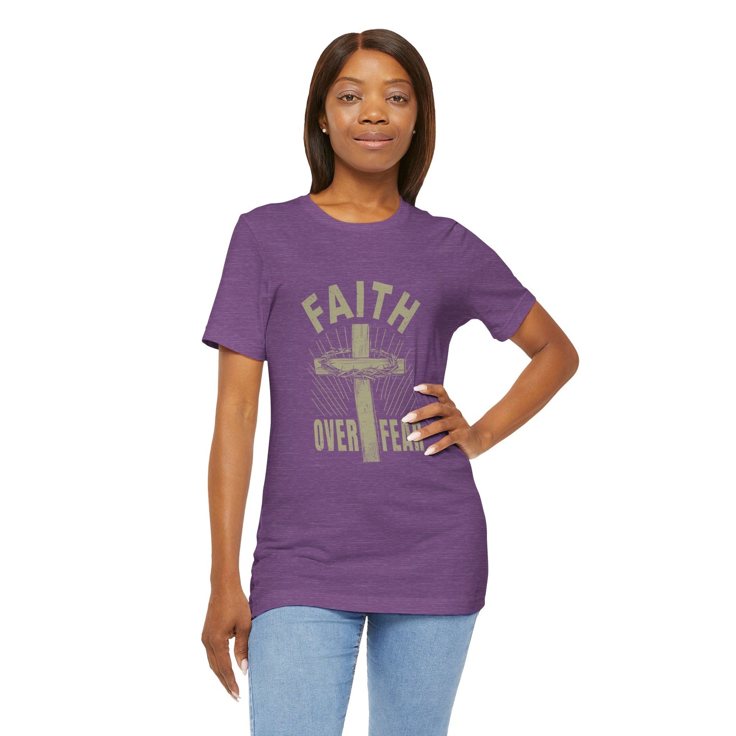 Empowering Message Tee – Faith Over Fear Shirt for Men & Women