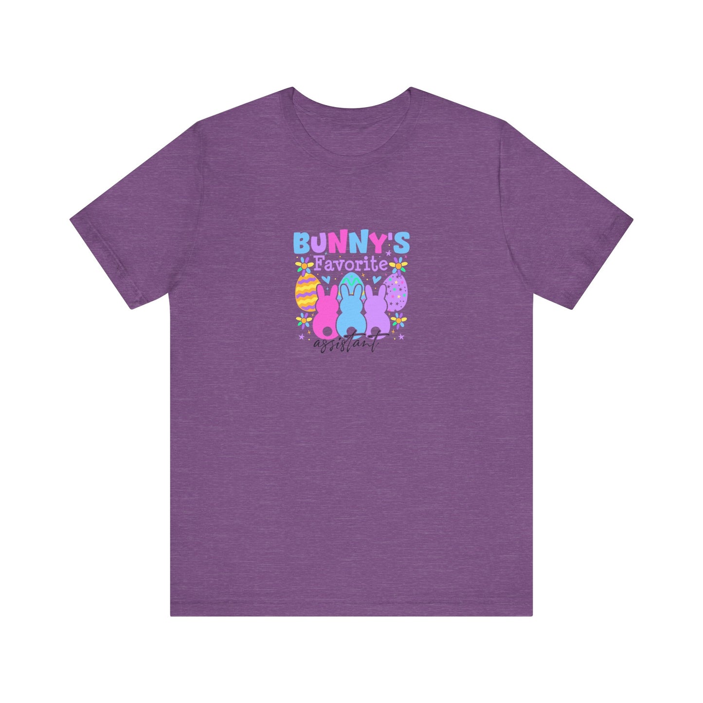 Heather Team Purple Women Easter Shirt – Bunny's Favorite Assistant Funny Bunny Tee