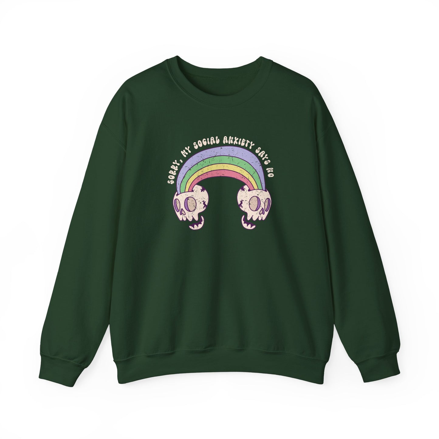 Sweatshirt Sorry My Social Anxiety Says No - Gothic-Inspired Anxiety Sweatshirt