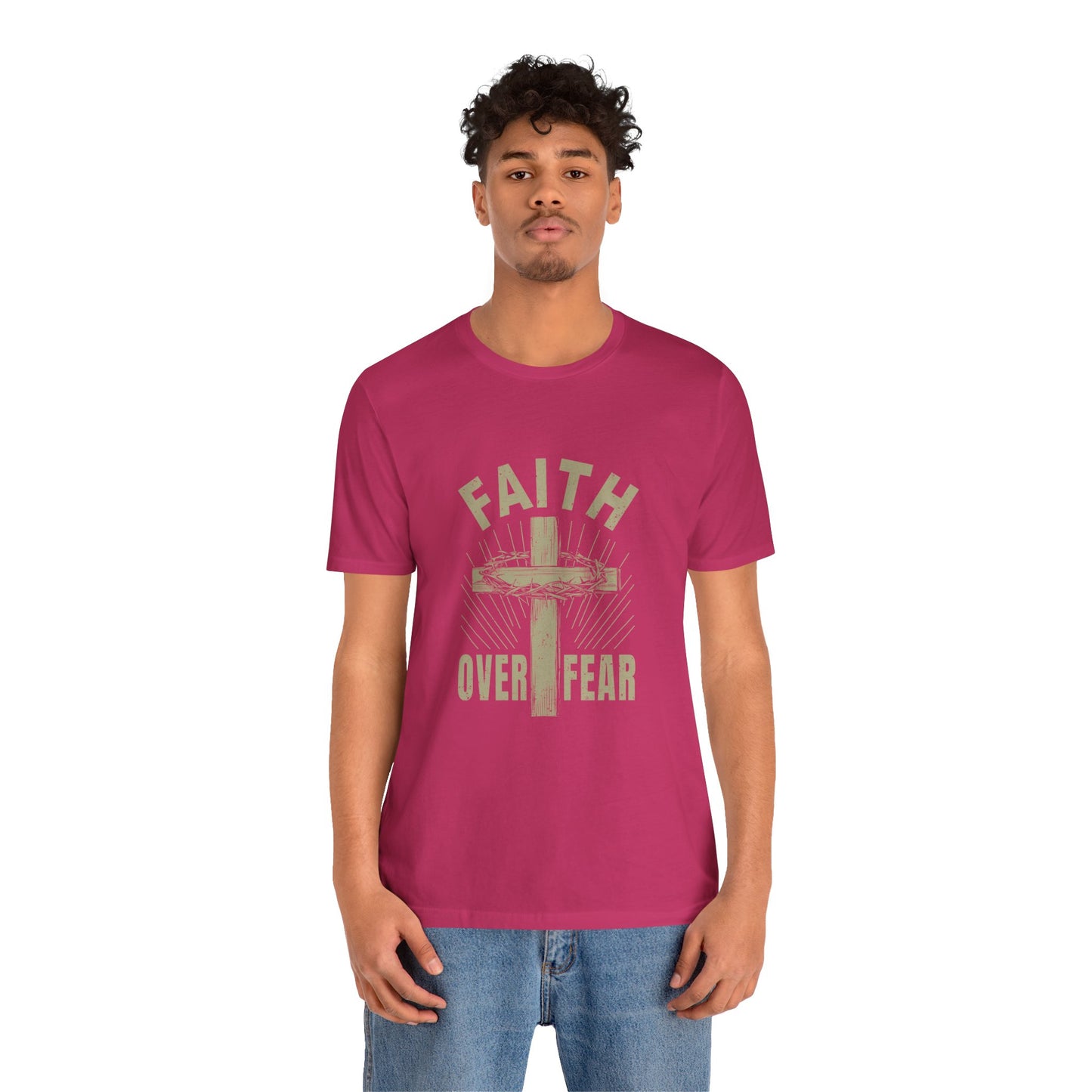Empowering Message Tee – Faith Over Fear Shirt for Men & Women
