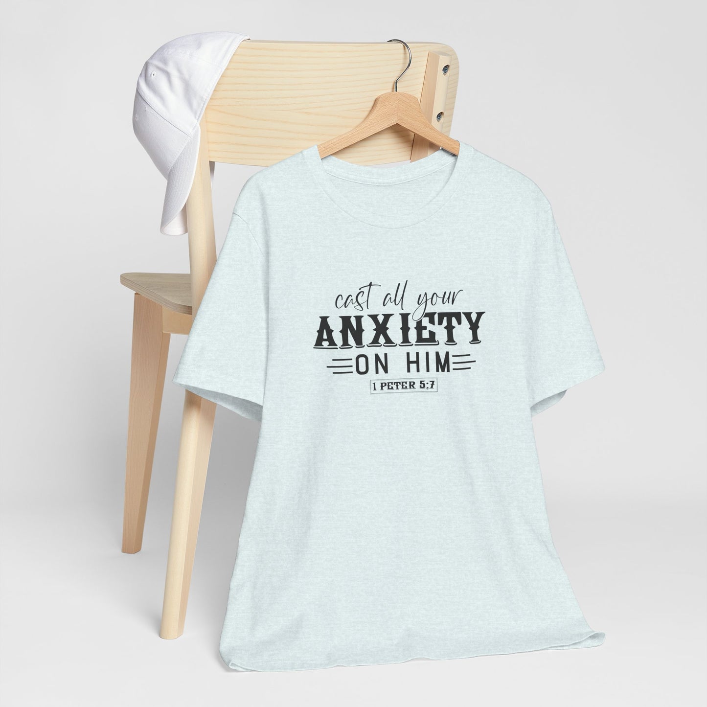 T-Shirt Cast All Your Anxiety on Him Anxiety Shirt – Christian Bible Verse Tee
