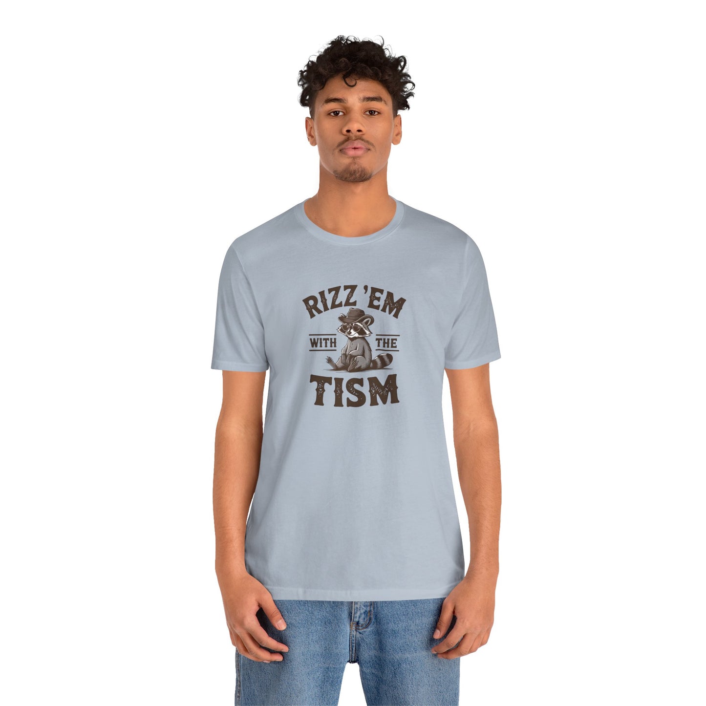 T-Shirt Rizz 'Em with the Tism Funny Raccoon Autism T Shirt for Young Adults