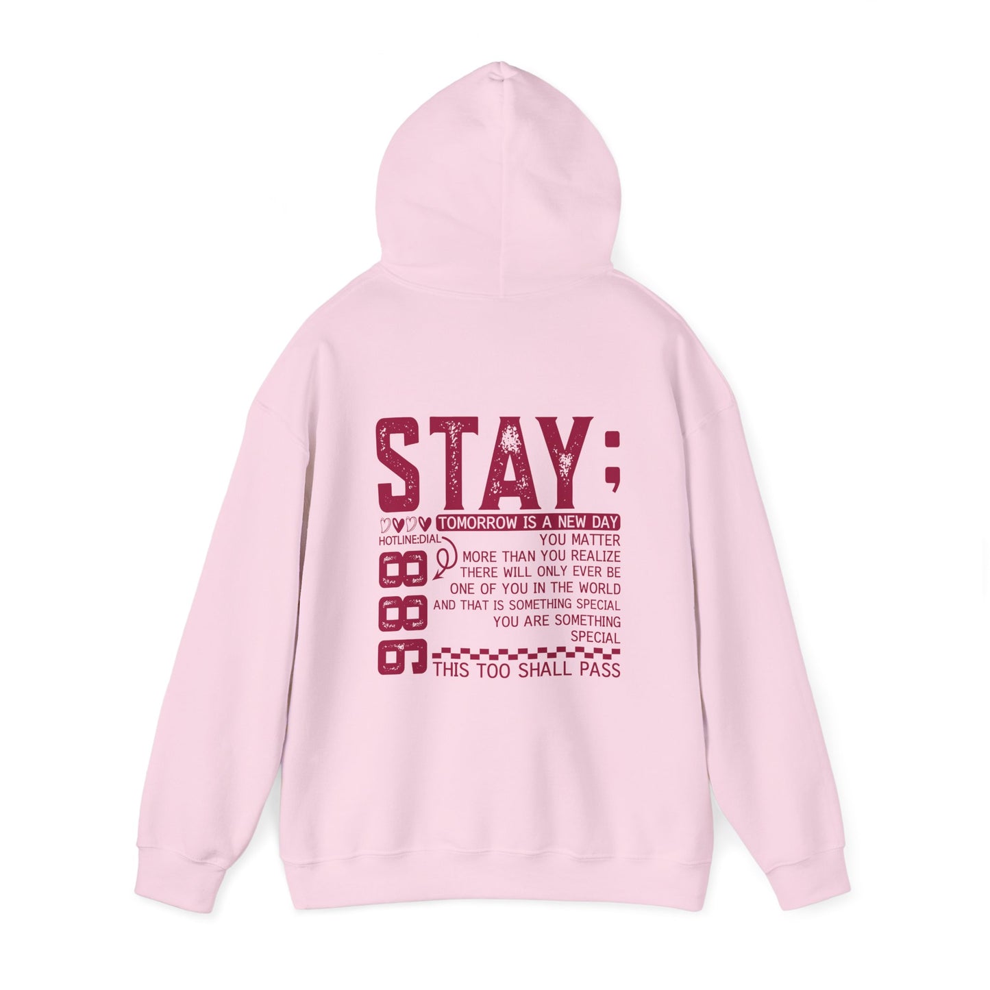 Stay, You Matter – Mental Health Matters Hoodie With Back Print