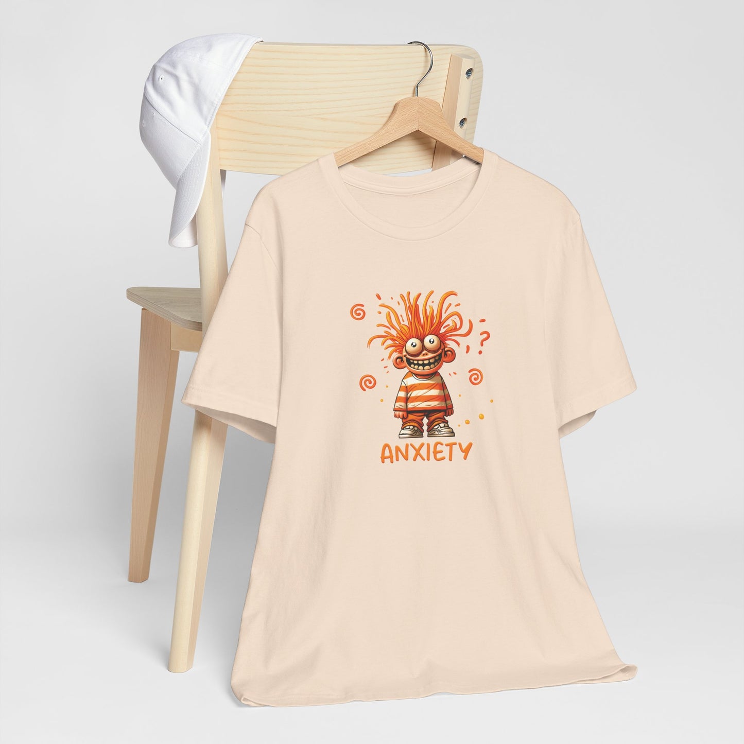 T-Shirt ANXIETY Cartoon Funny Anxiety Shirt — Mental Health Graphic Tee