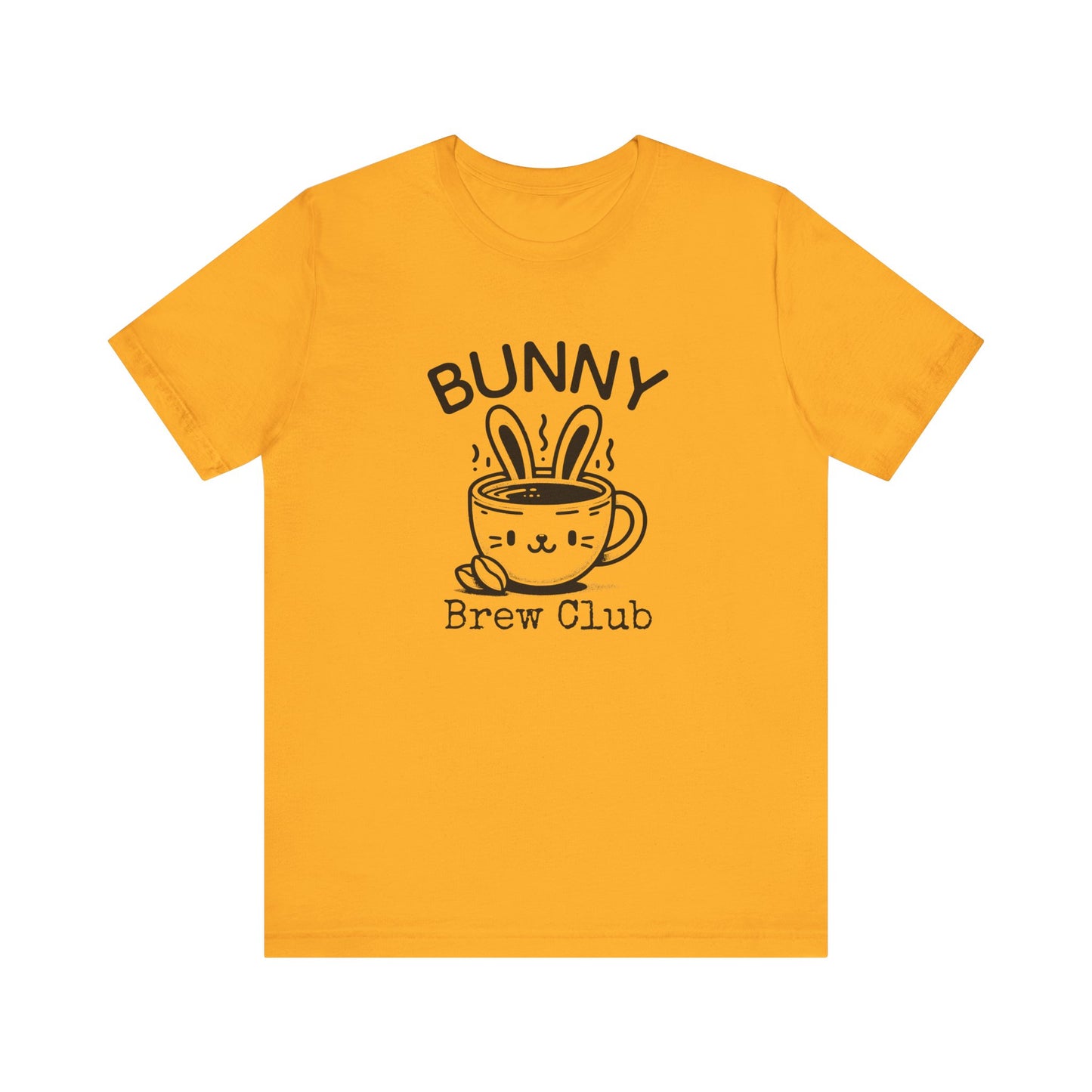 Gold Coffee Easter Shirt – Bunny Brew Club Funny Easter Tee for Women