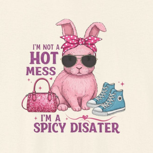T-Shirt I'm Not a Hot Mess, I'm a Spicy Disaster T-Shirt | Funny Easter Tee for Women