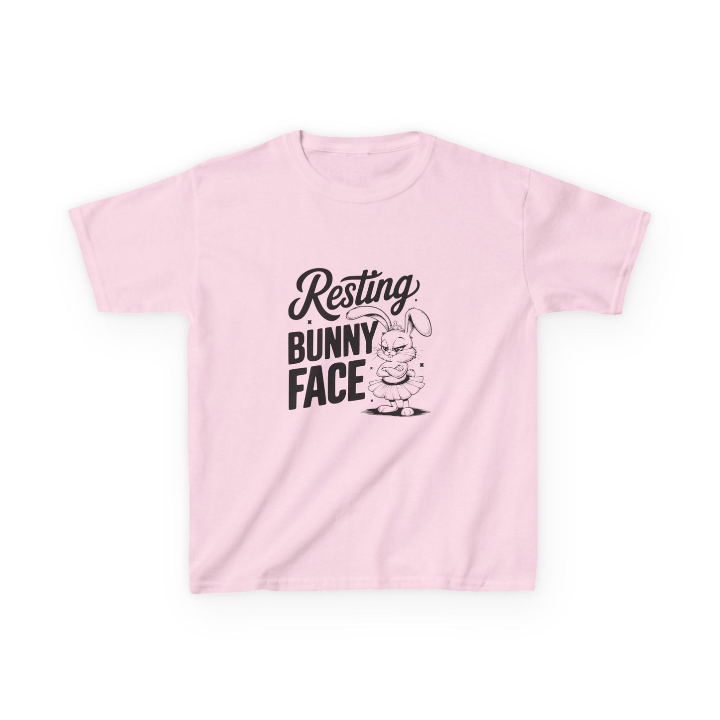Light Pink Resting Bunny Face Kids Easter Shirt | Funny Easter Tee for Kids