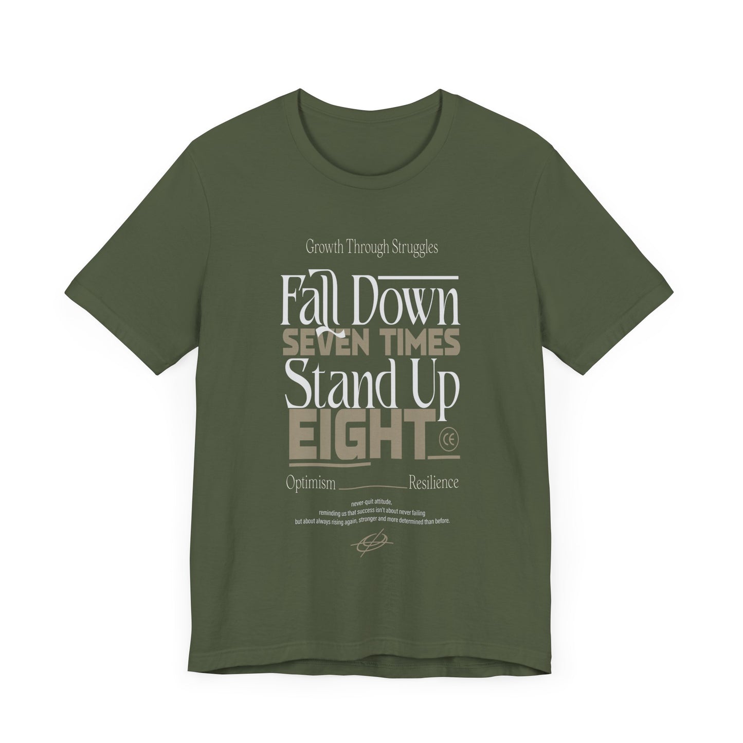 Motivational Quote Shirt – Fall Down Seven Times Stand Up Eight
