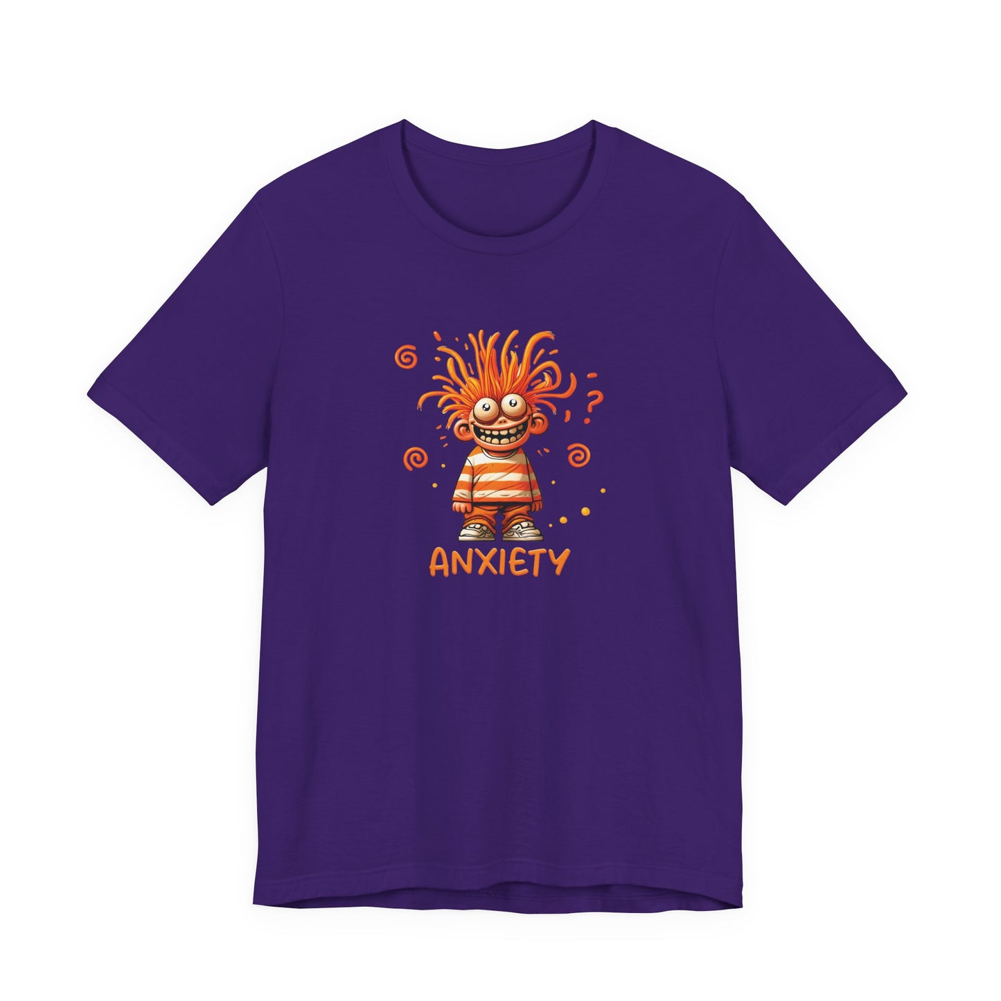 T-Shirt ANXIETY Cartoon Funny Anxiety Shirt — Mental Health Graphic Tee