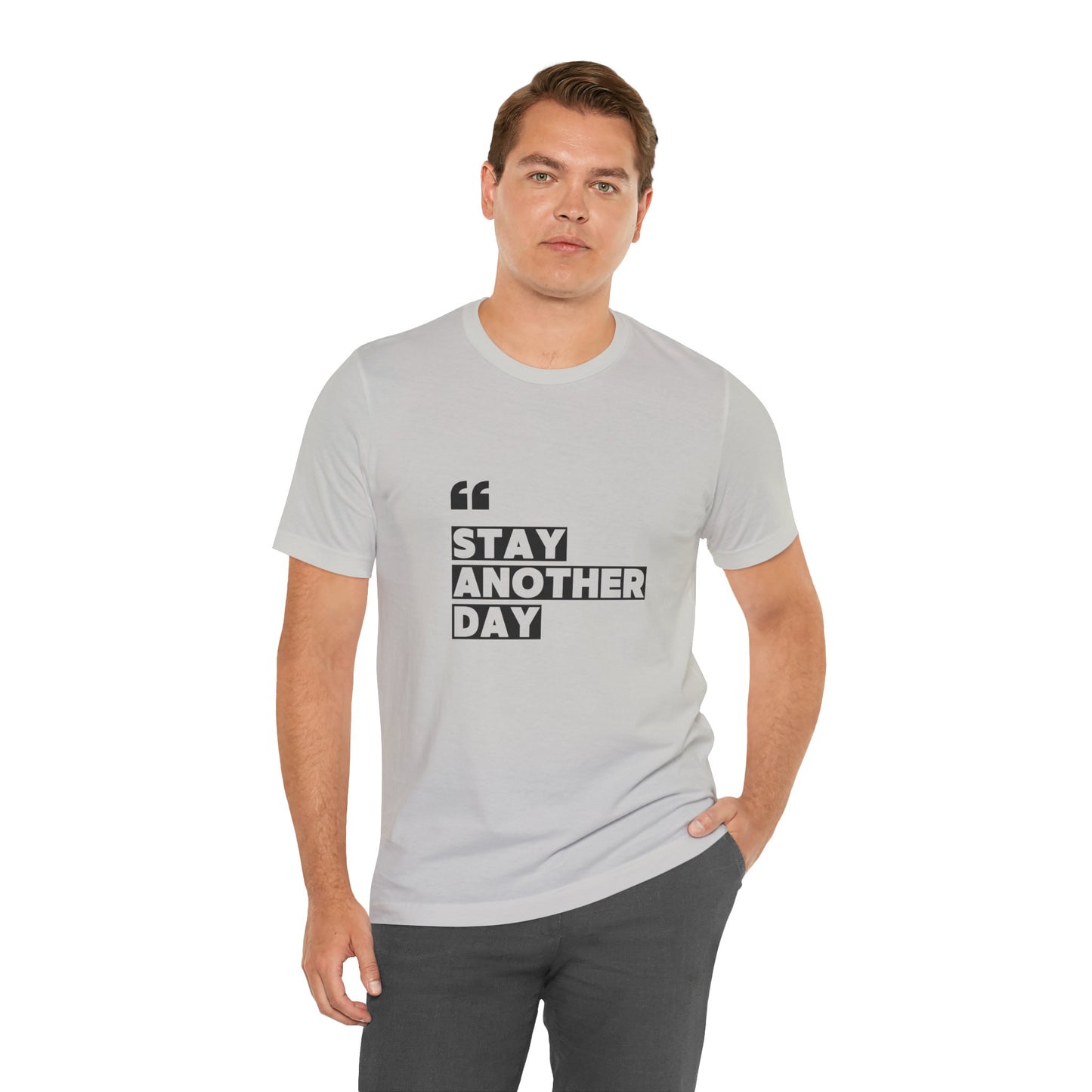 Stay Another Day – Silver Stay Another Day T Shirt for Suicide Prevention