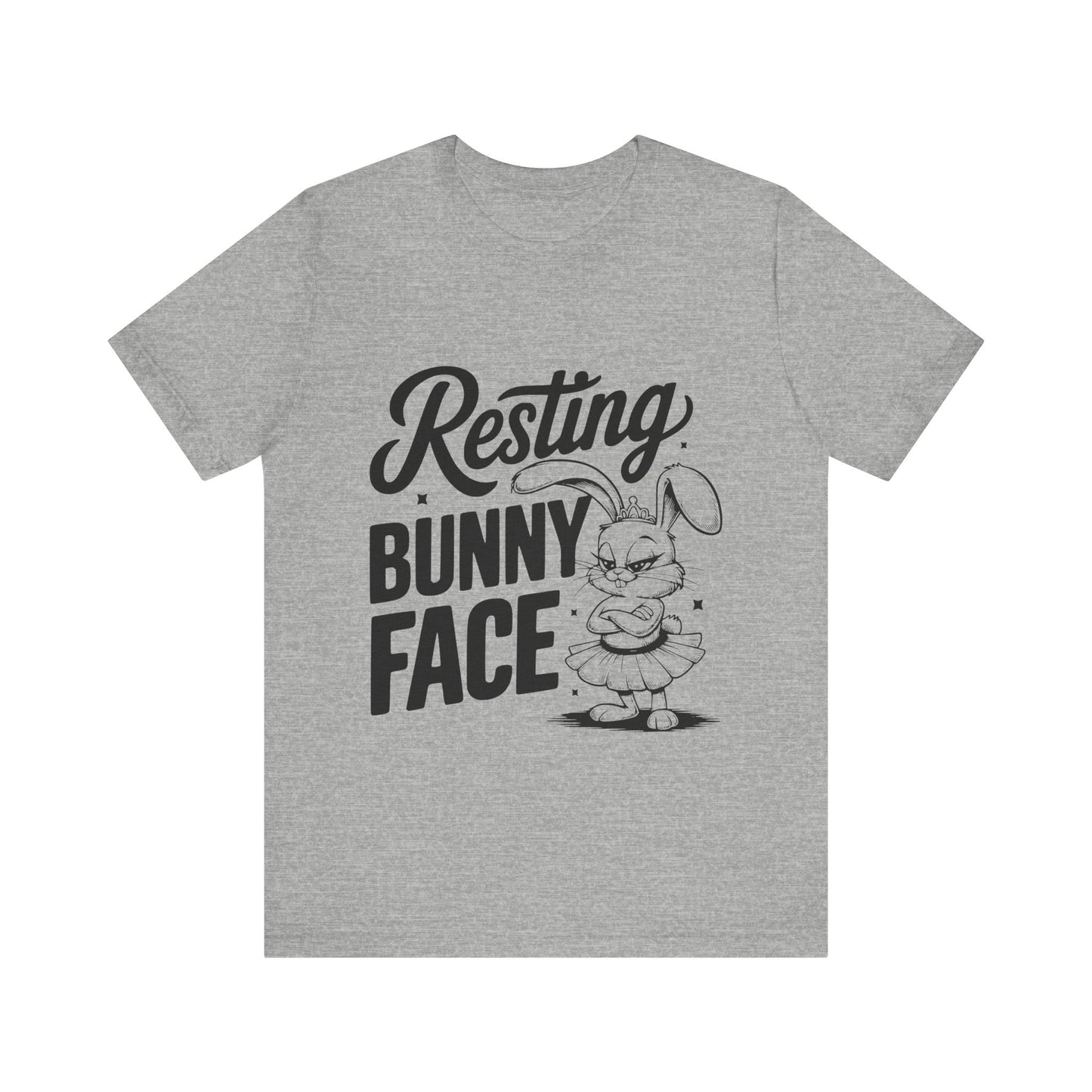 Athletic Heather Funny Easter Shirt | Resting Bunny Face Women's Tee – Sarcastic & Trendy
