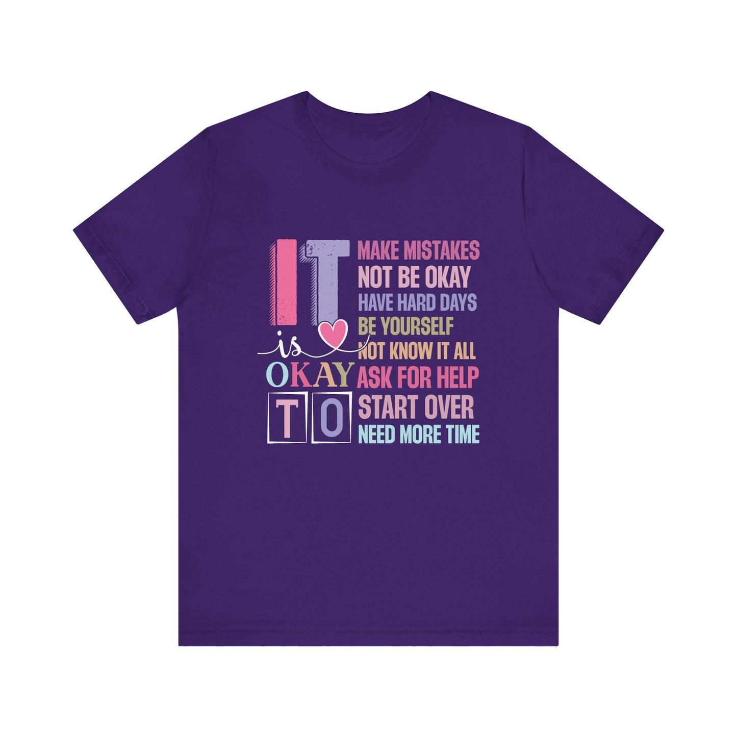 Team Purple It's Okay to Make Mistakes – Suicide Prevention Tee Shirts