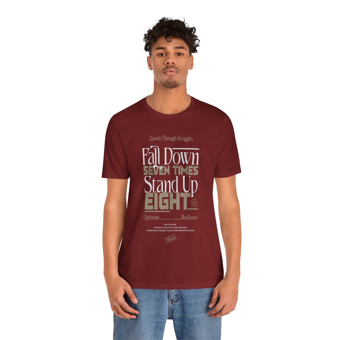 Motivational Quote Shirt – Fall Down Seven Times Stand Up Eight