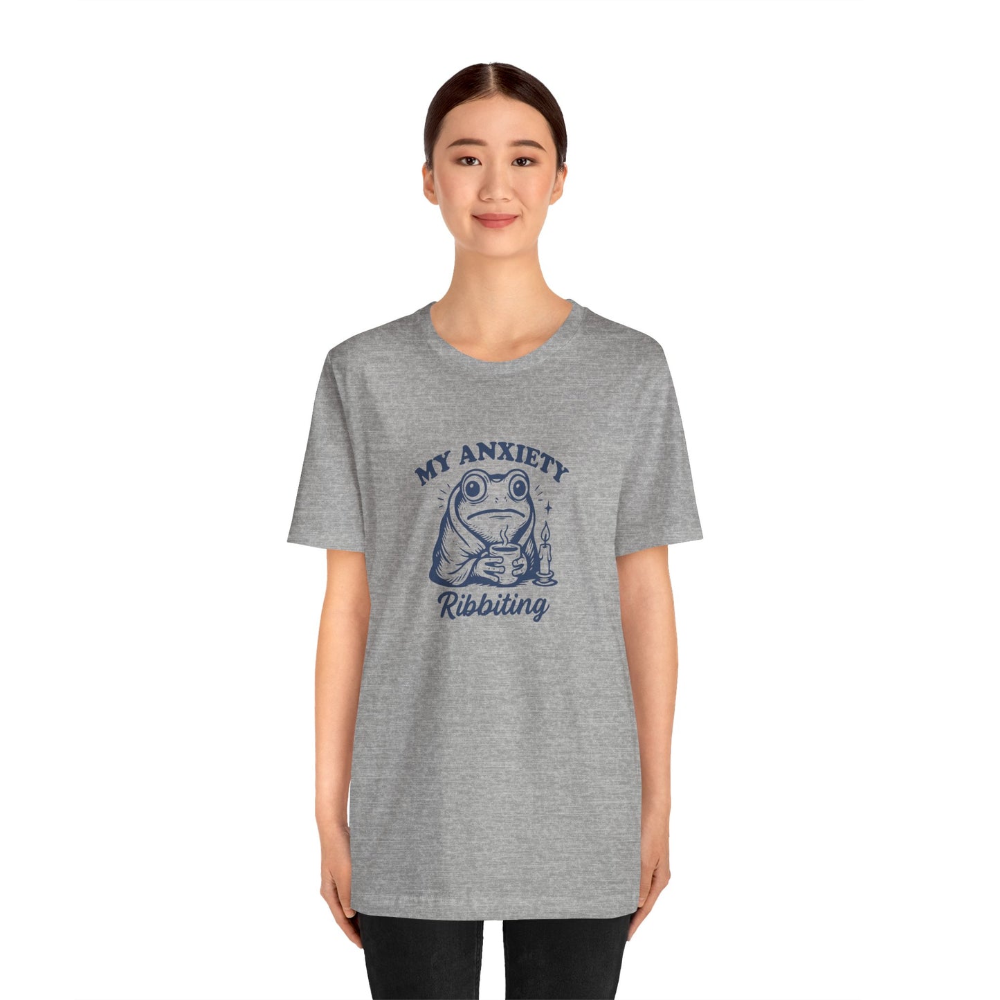 T-Shirt MY ANXIETY Ribbiting Shirt – Funny Anxiety Shirt with Frog Graphic