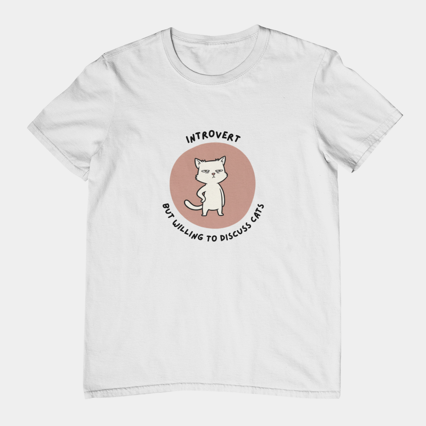 T-Shirt Introvert But Willing to Discuss Cats T-Shirt – Grumpy Cat Graphic Tee