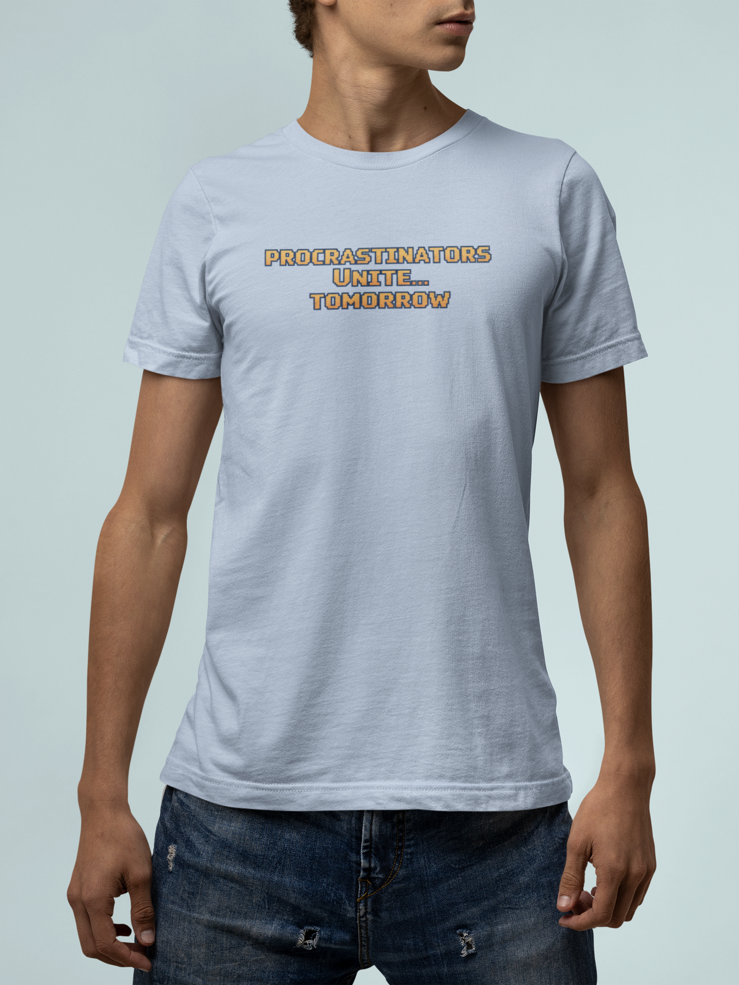 PROCRASTINATORS UNITE... TOMORROW Pixel Retro ADHD Graphic T-Shirt