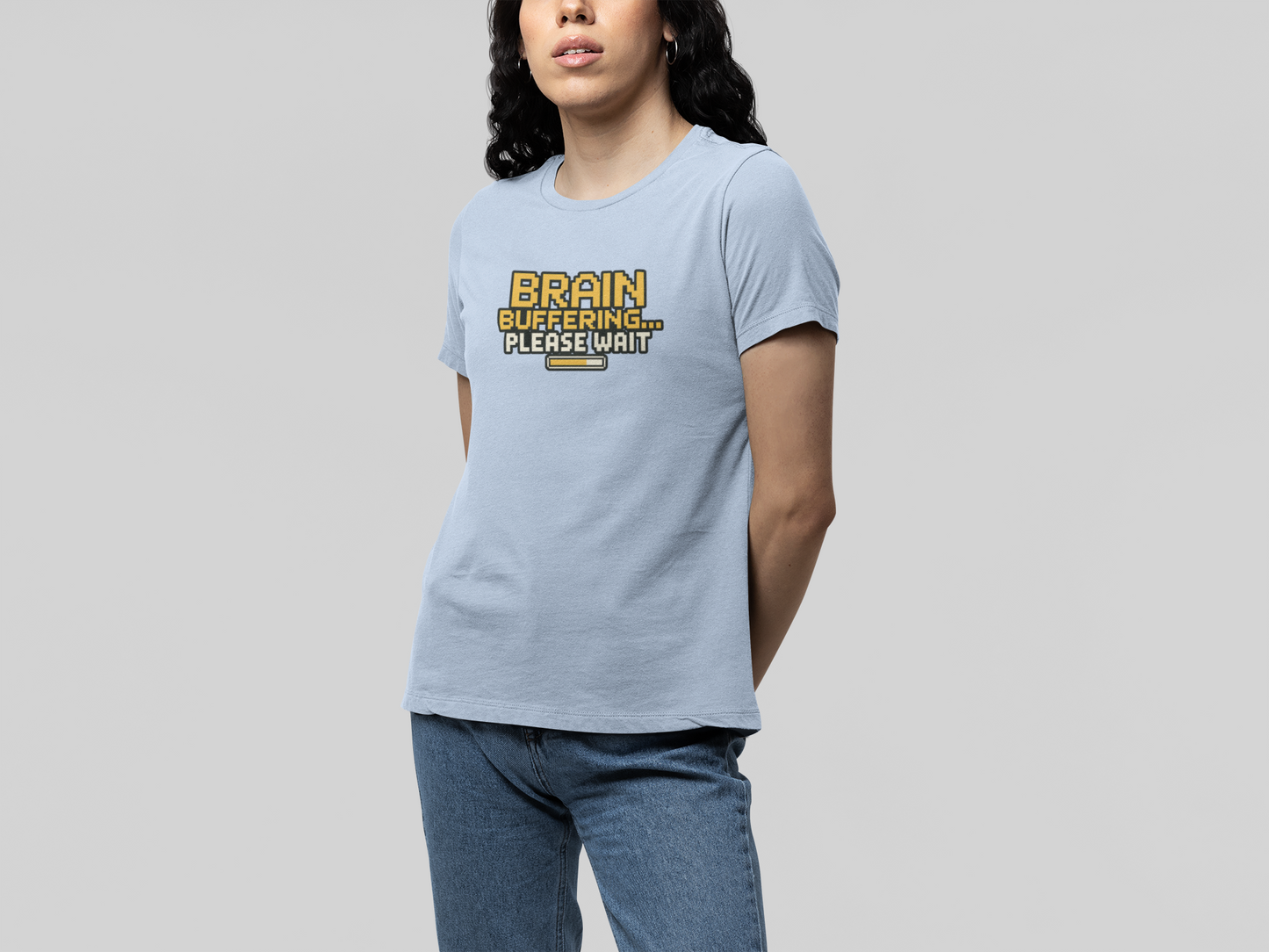T-Shirt BRAIN BUFFERING Retro Pixel ADHD Loading Screen Graphic T-Shirt