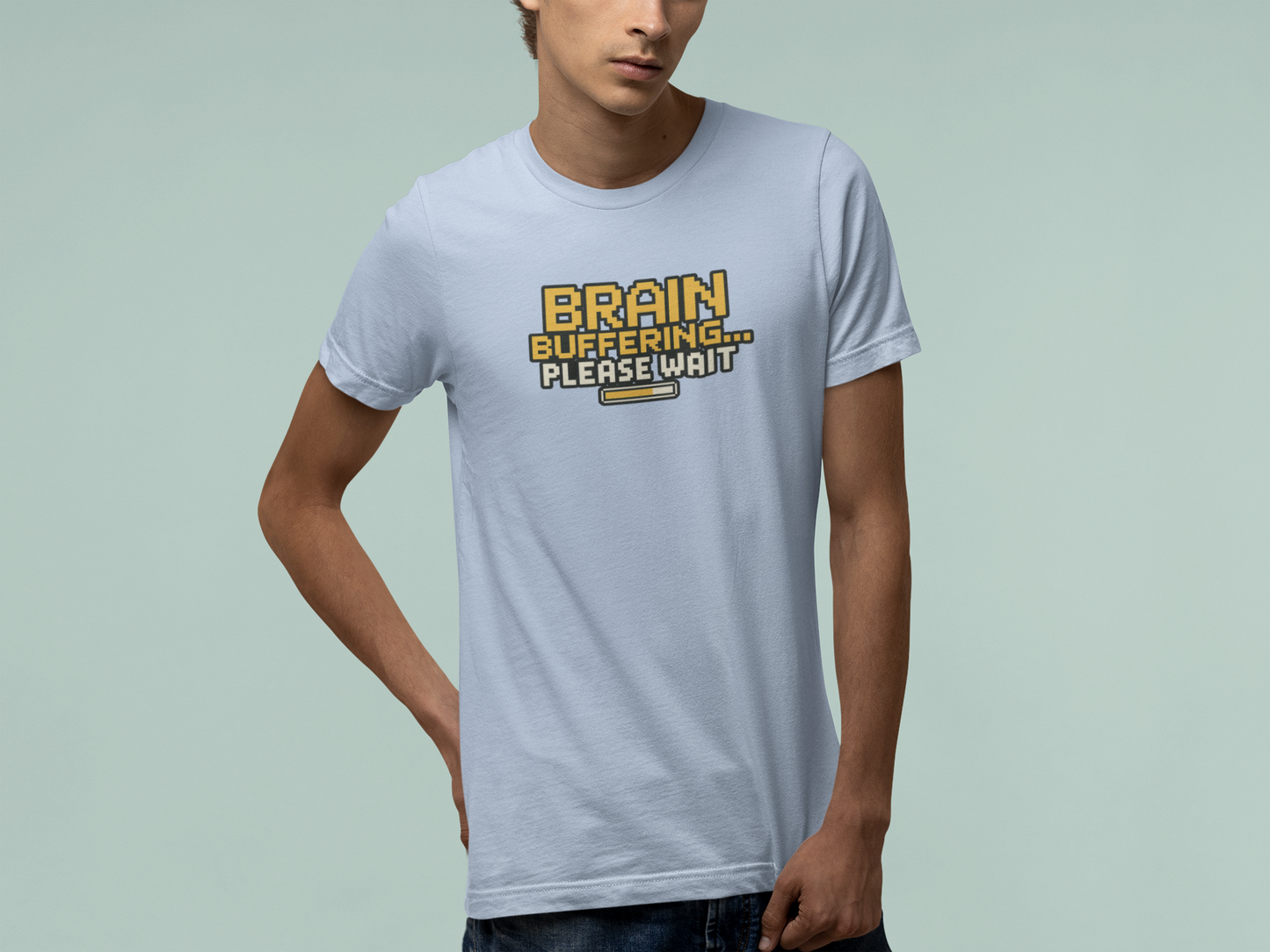 T-Shirt BRAIN BUFFERING Retro Pixel ADHD Loading Screen Graphic T-Shirt