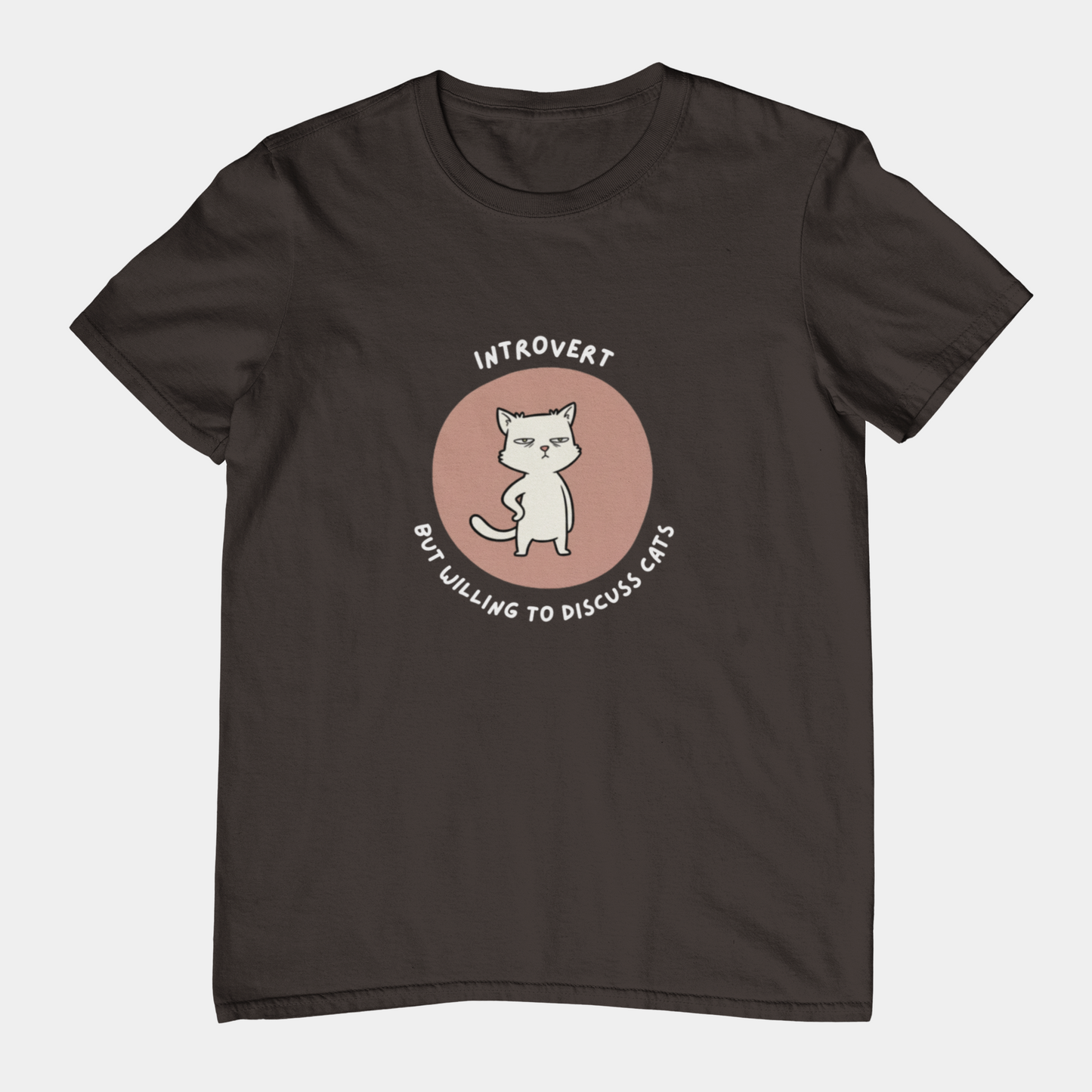 T-Shirt Introvert But Willing to Discuss Cats T-Shirt – Grumpy Cat Graphic Tee