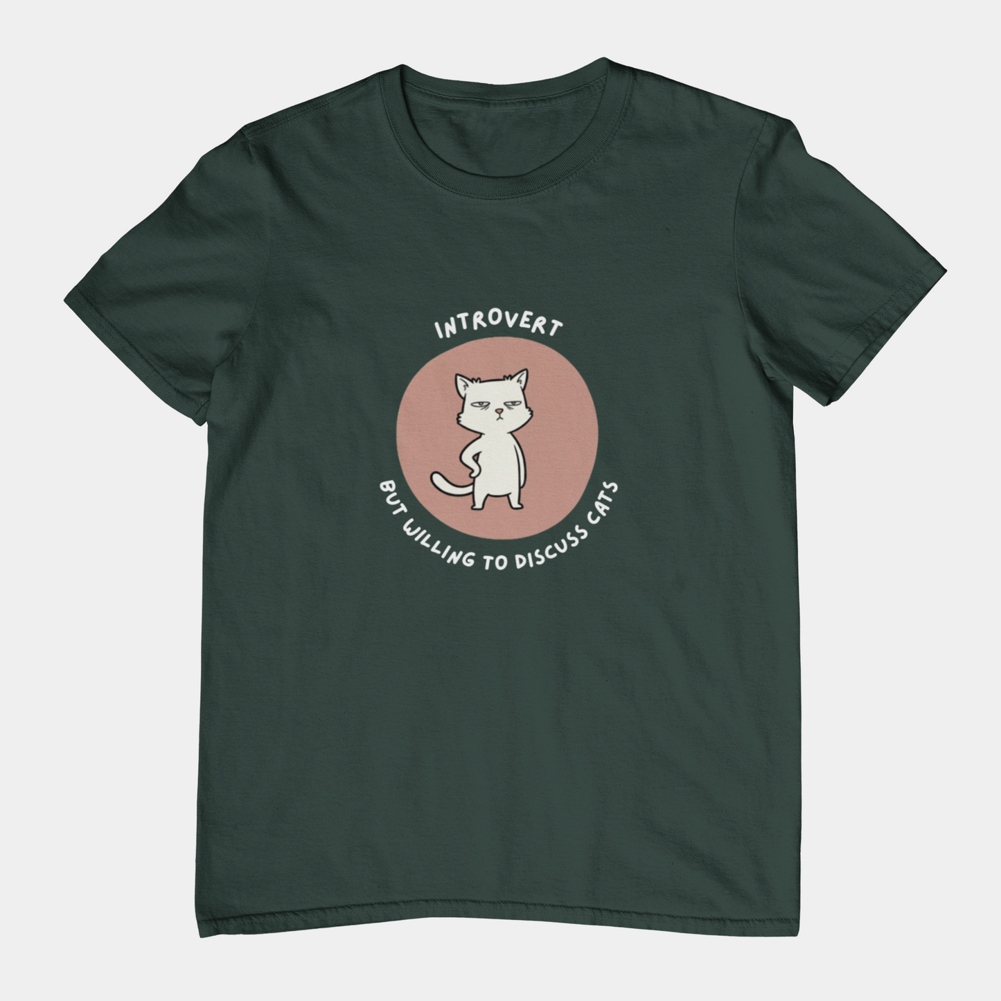 T-Shirt Introvert But Willing to Discuss Cats T-Shirt – Grumpy Cat Graphic Tee