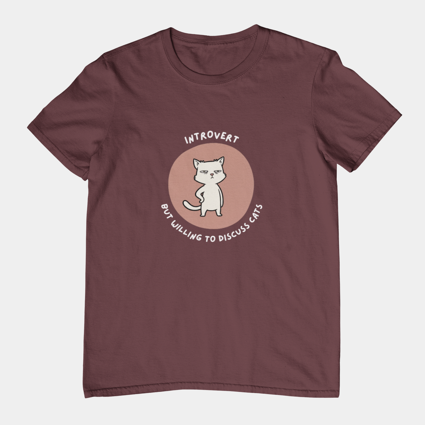 T-Shirt Introvert But Willing to Discuss Cats T-Shirt – Grumpy Cat Graphic Tee