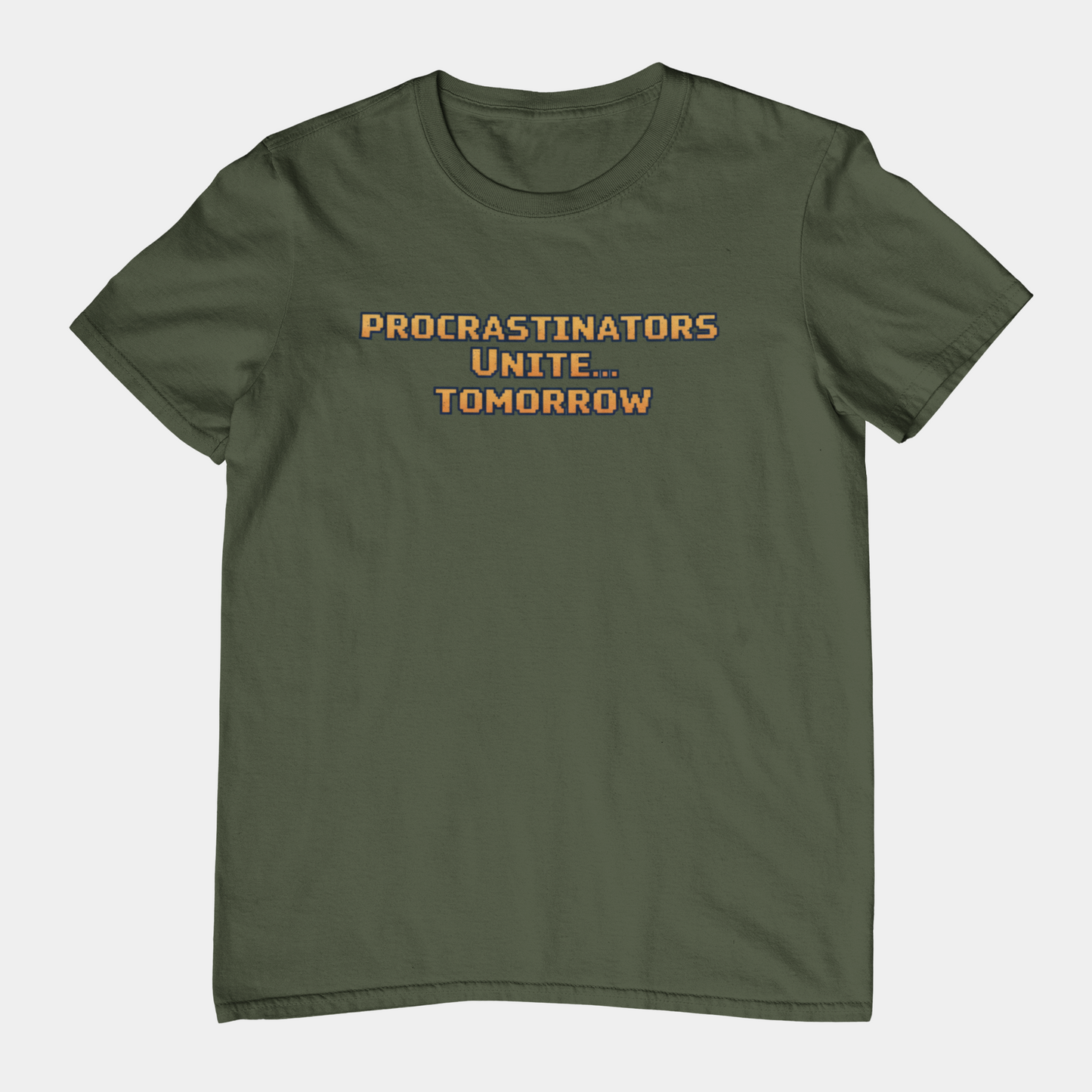 PROCRASTINATORS UNITE... TOMORROW Pixel Retro ADHD Graphic T-Shirt