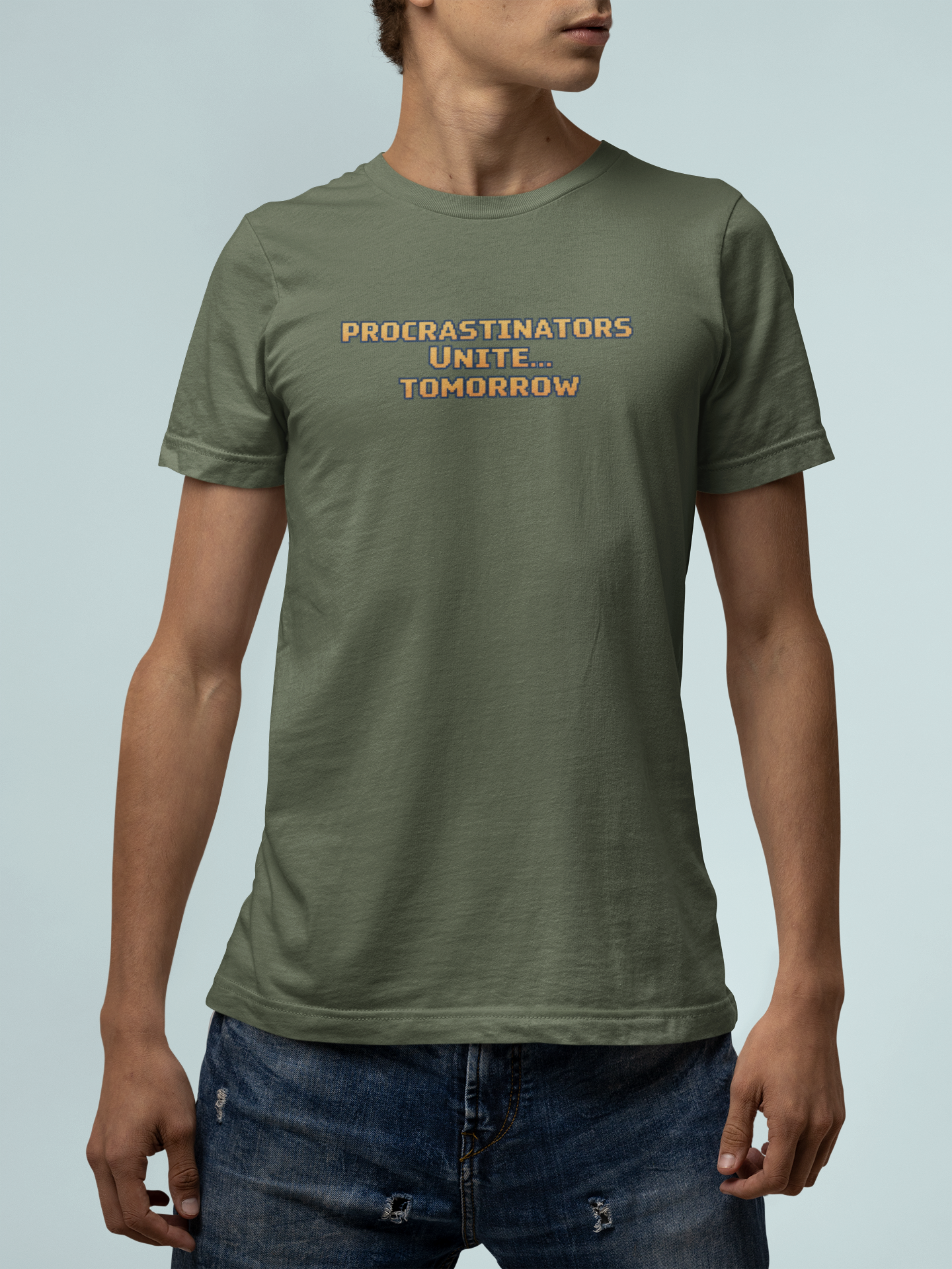 PROCRASTINATORS UNITE... TOMORROW Pixel Retro ADHD Graphic T-Shirt