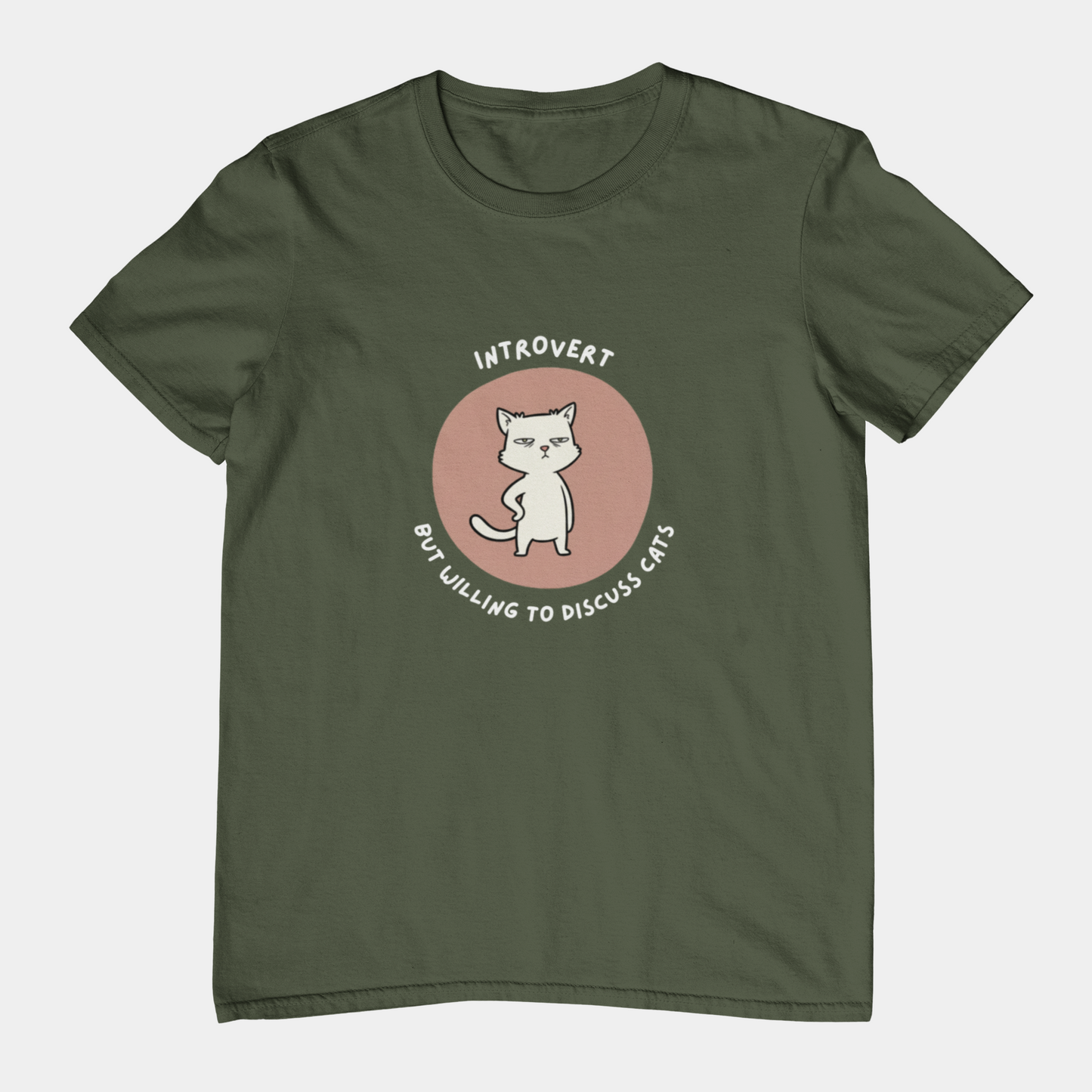 T-Shirt Introvert But Willing to Discuss Cats T-Shirt – Grumpy Cat Graphic Tee