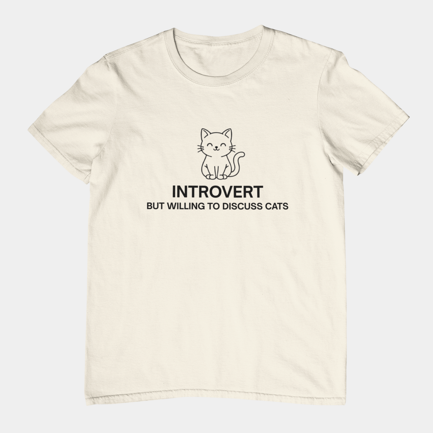 Introvert But Willing to Discuss Cats Shirt – Simple Line Art Cat Tee