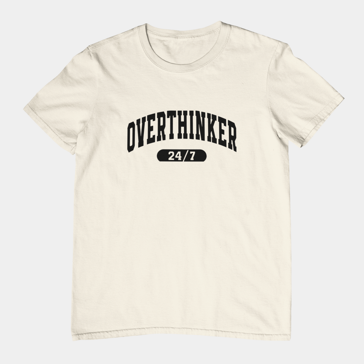 T-Shirt Overthinker 24/7 Shirt – Funny Distressed Collegiate Graphic Tee