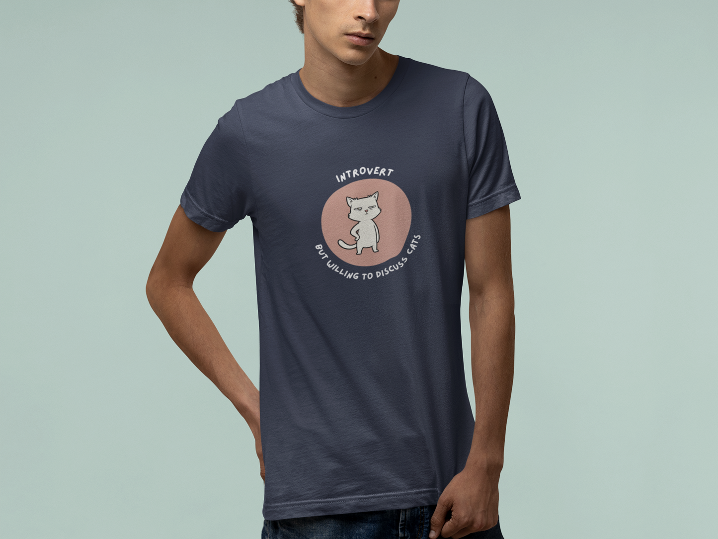 T-Shirt Introvert But Willing to Discuss Cats T-Shirt – Grumpy Cat Graphic Tee