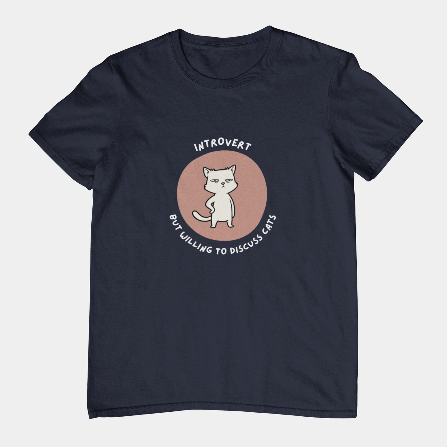 T-Shirt Introvert But Willing to Discuss Cats T-Shirt – Grumpy Cat Graphic Tee