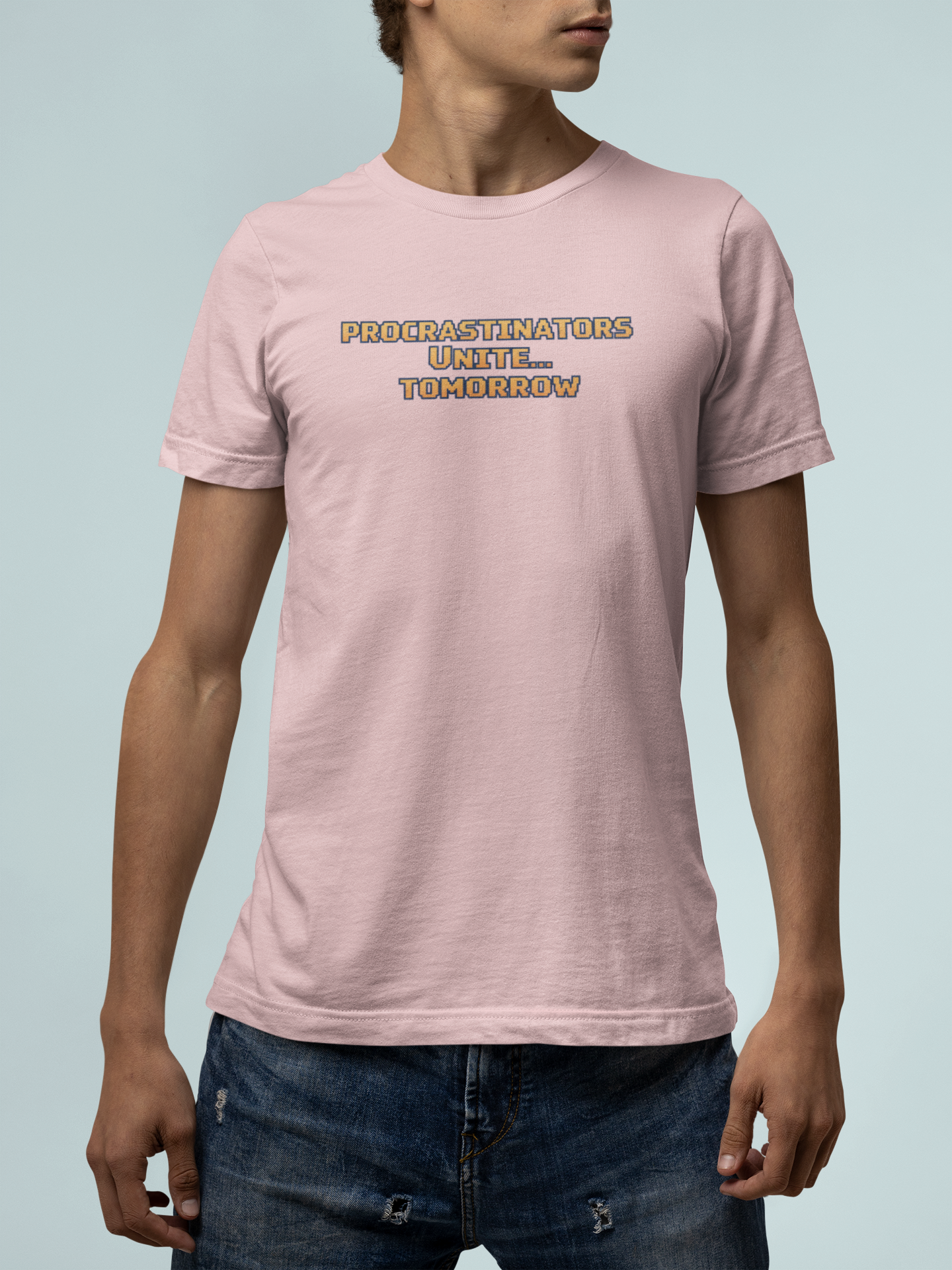 PROCRASTINATORS UNITE... TOMORROW Pixel Retro ADHD Graphic T-Shirt